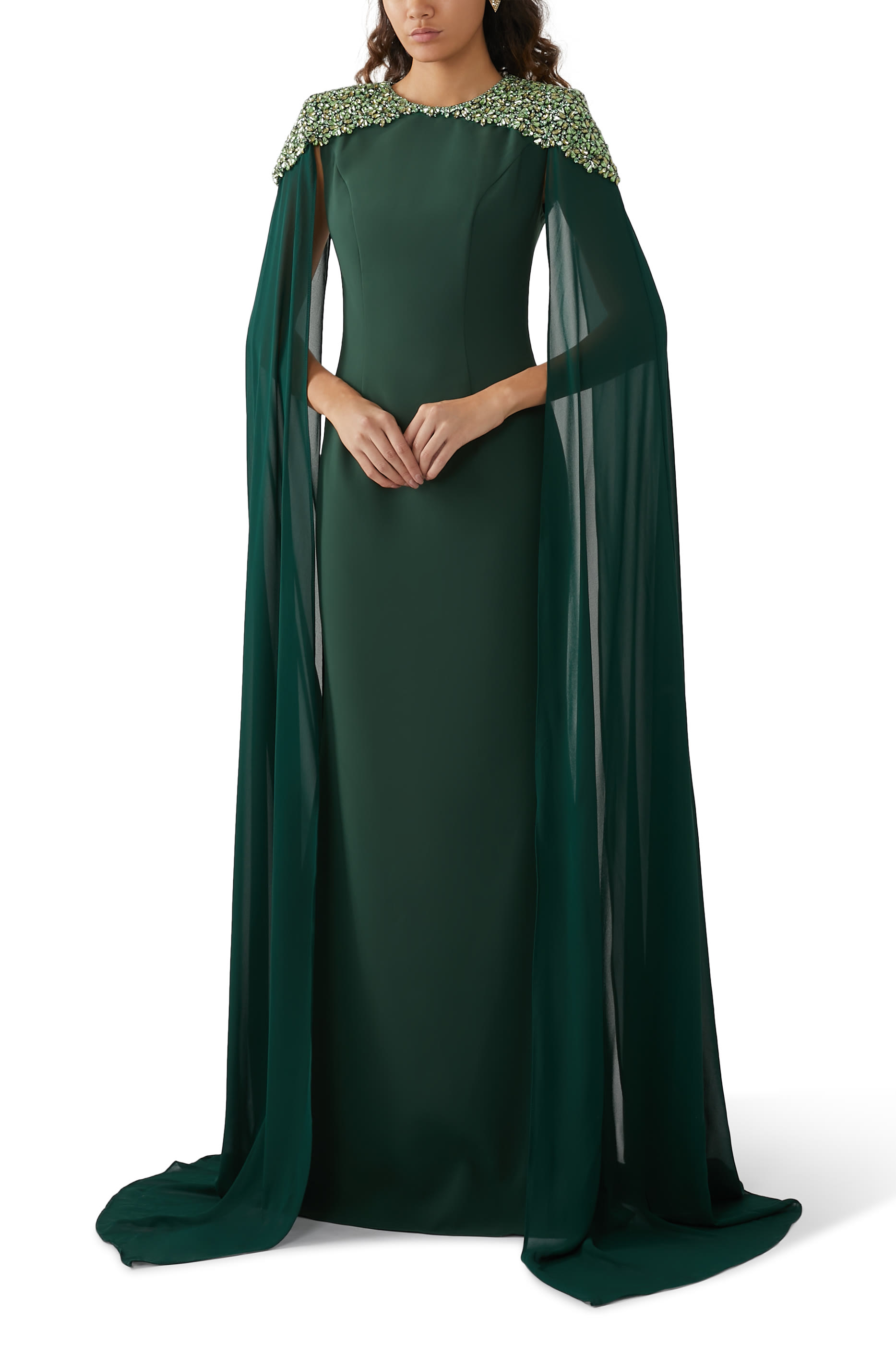 Beaded Shoulders Gown