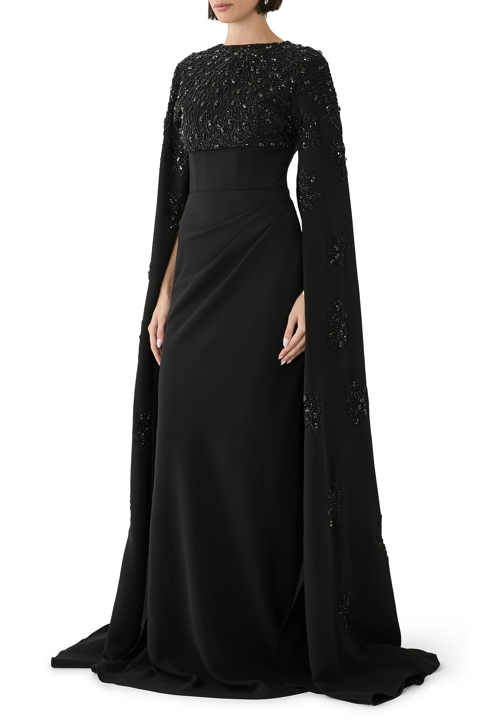 Crepe Dress with Beaded Bolero