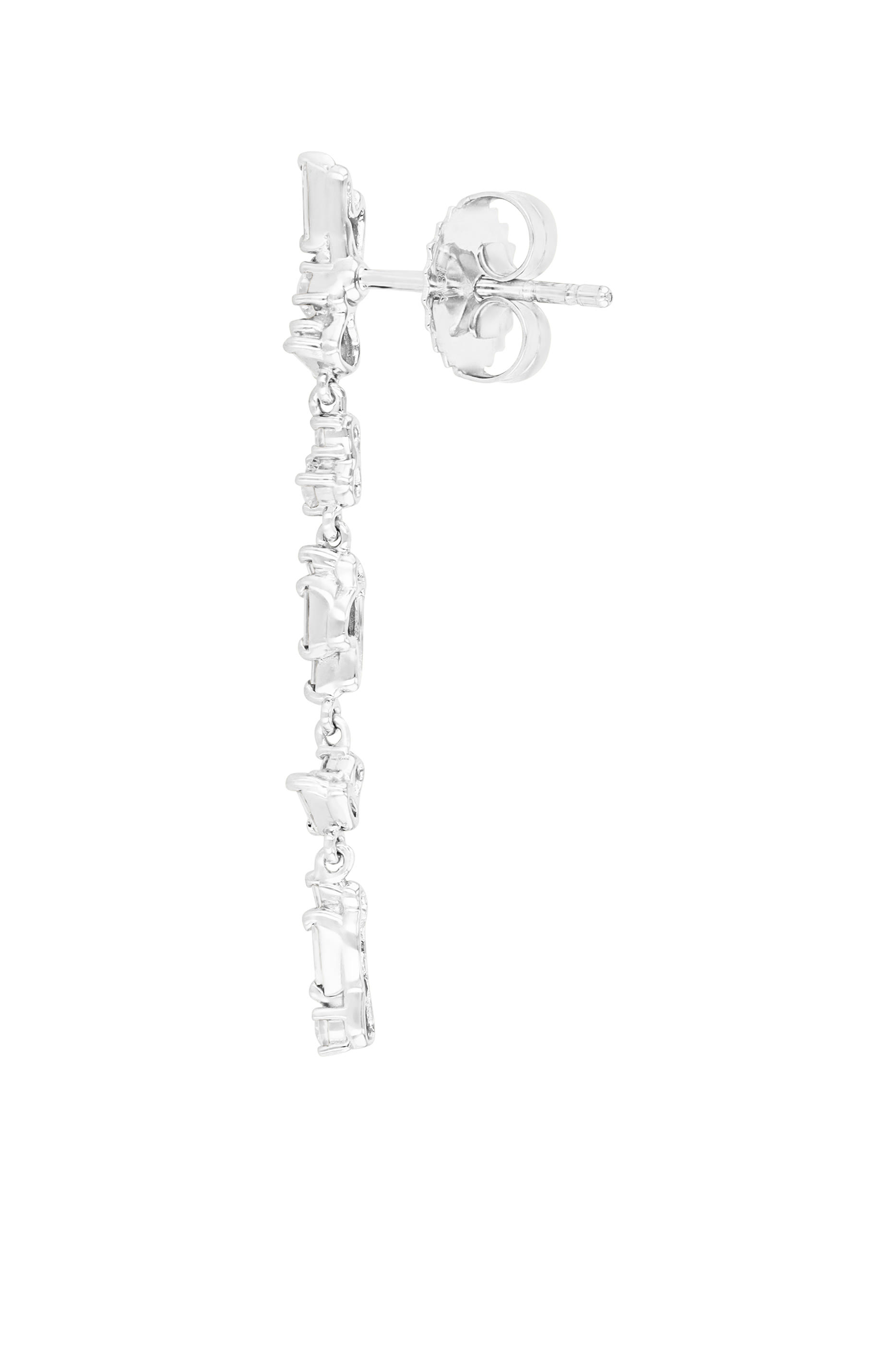 Classic Drop Earrings, 18K White Gold & Diamonds