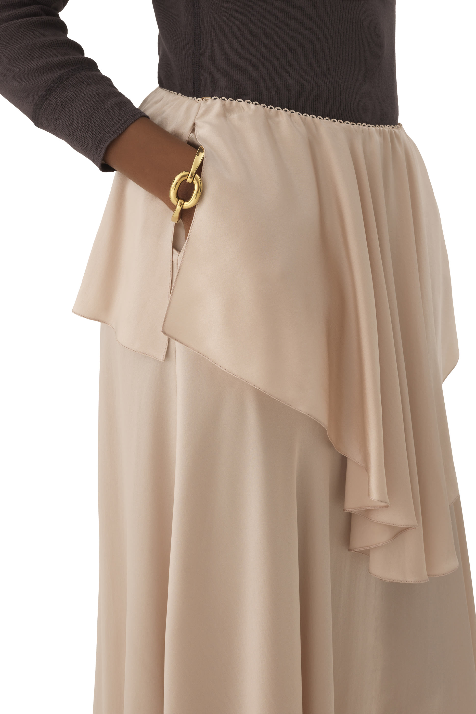 Fluid Layered Midi Skirt