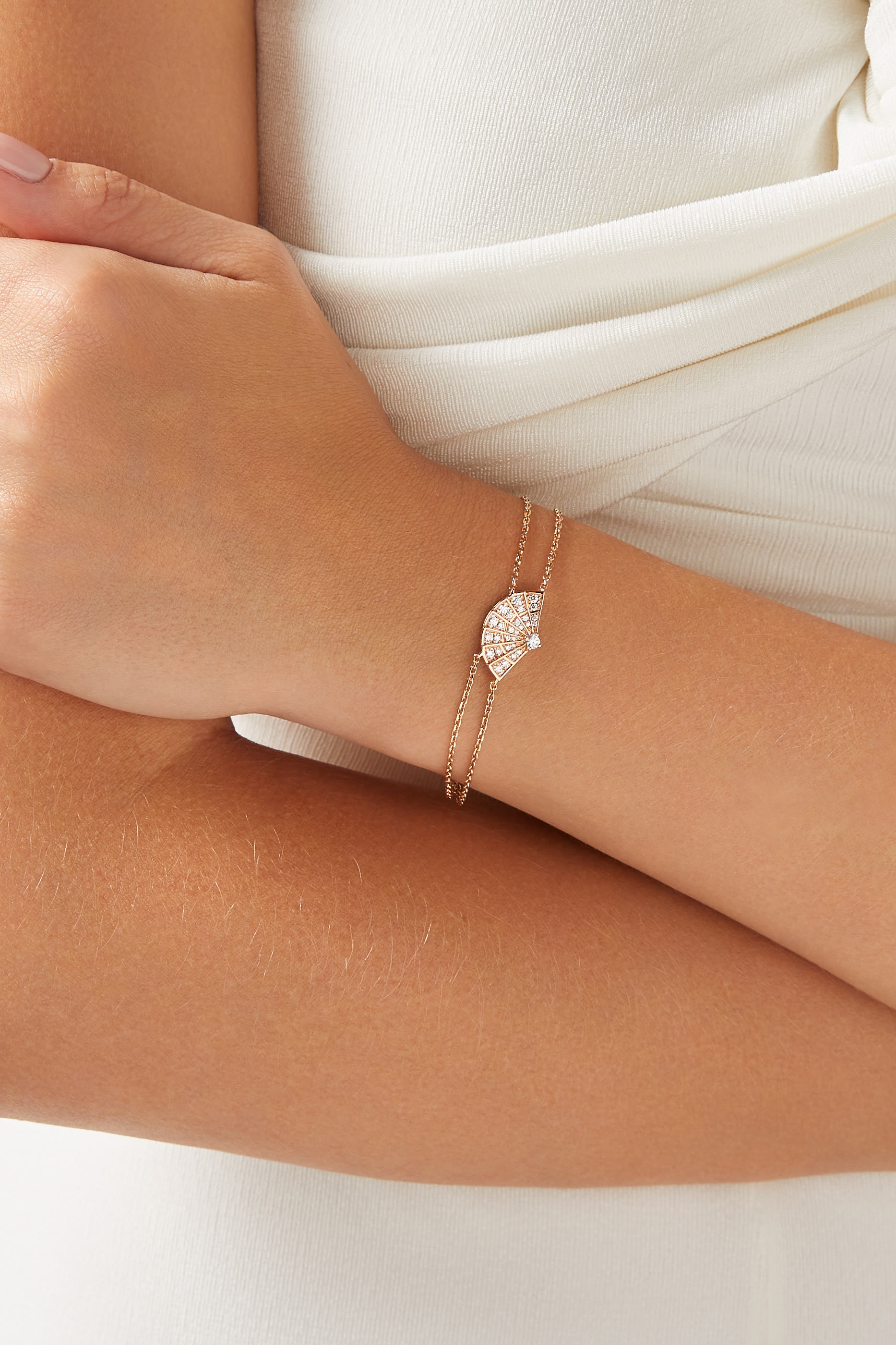 Fanfare Symphony Mini Icons Bracelet, 18k Rose Gold & Diamonds