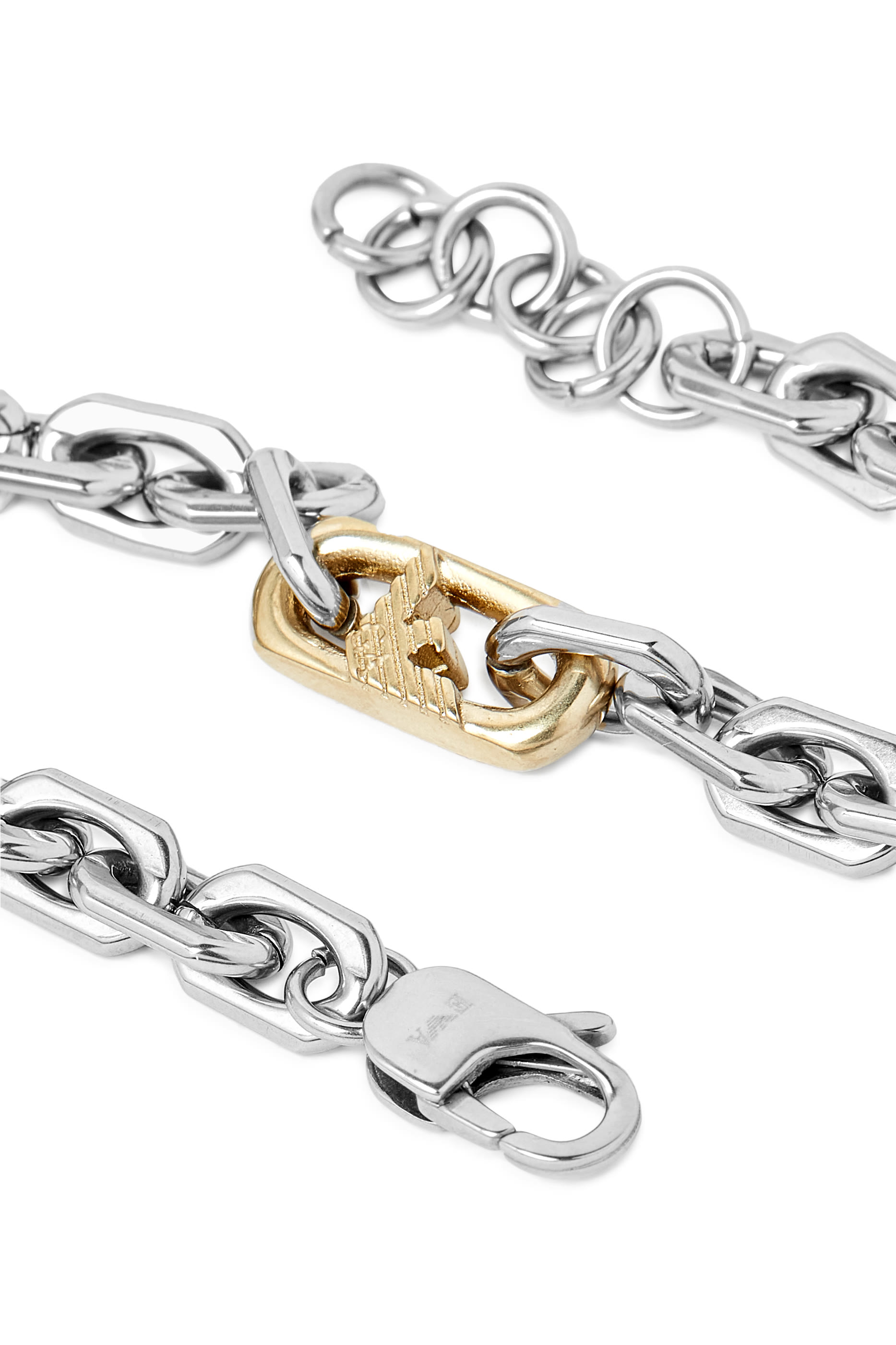 Two-Tone Stainless Steel Chain Bracelet