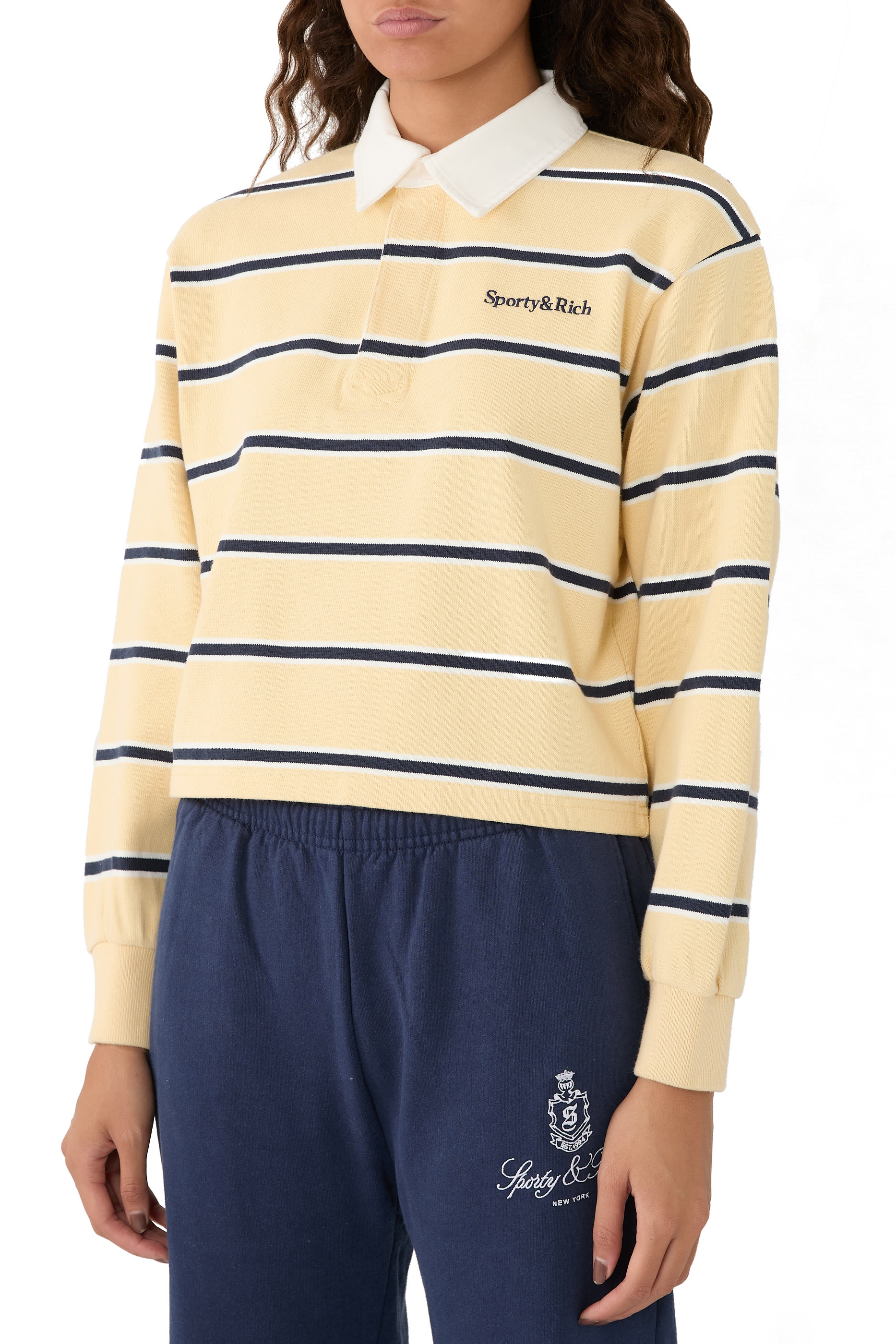 Serif Logo Cropped Rugby Polo