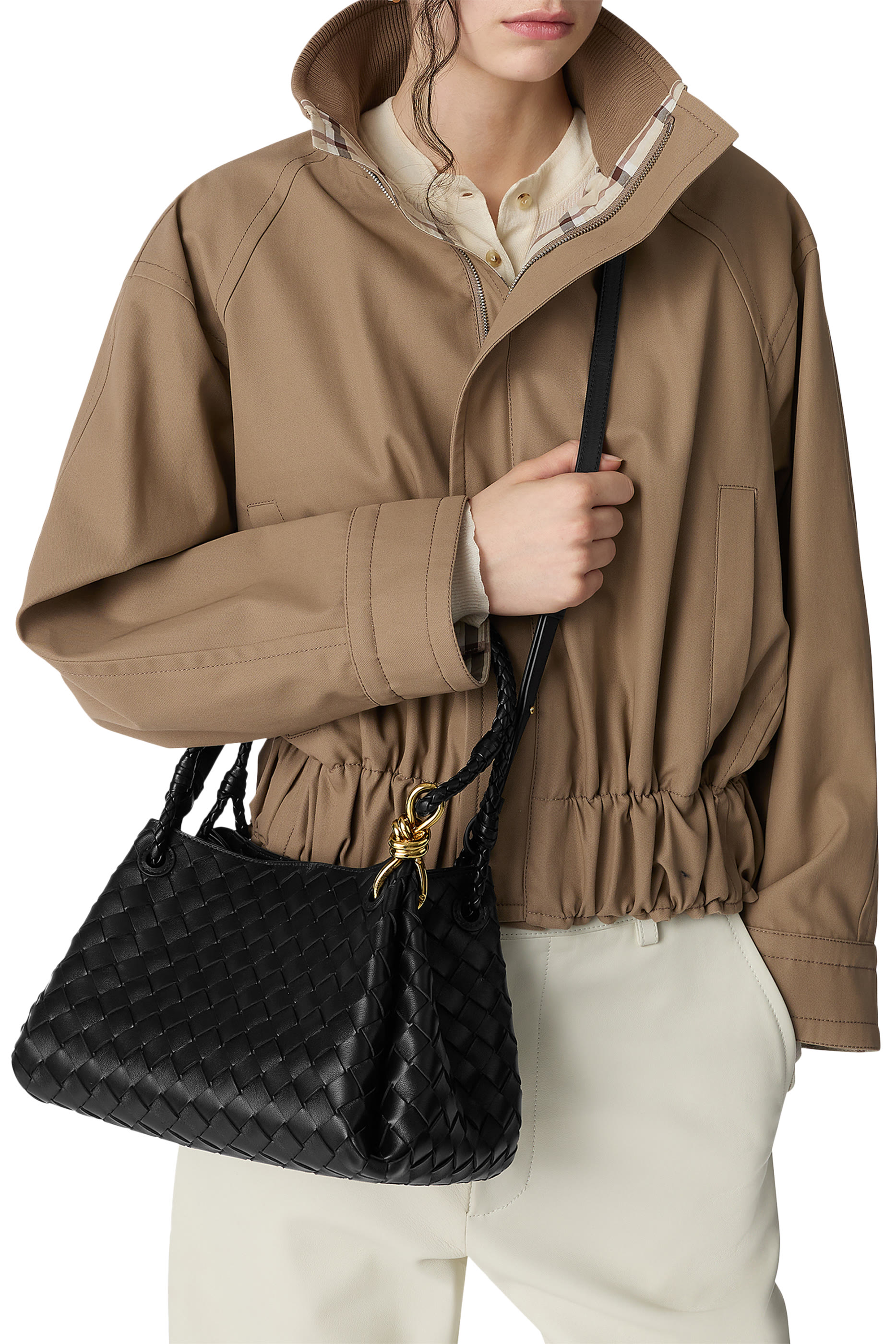 Intrecciato Large Parachute Shoulder Bag