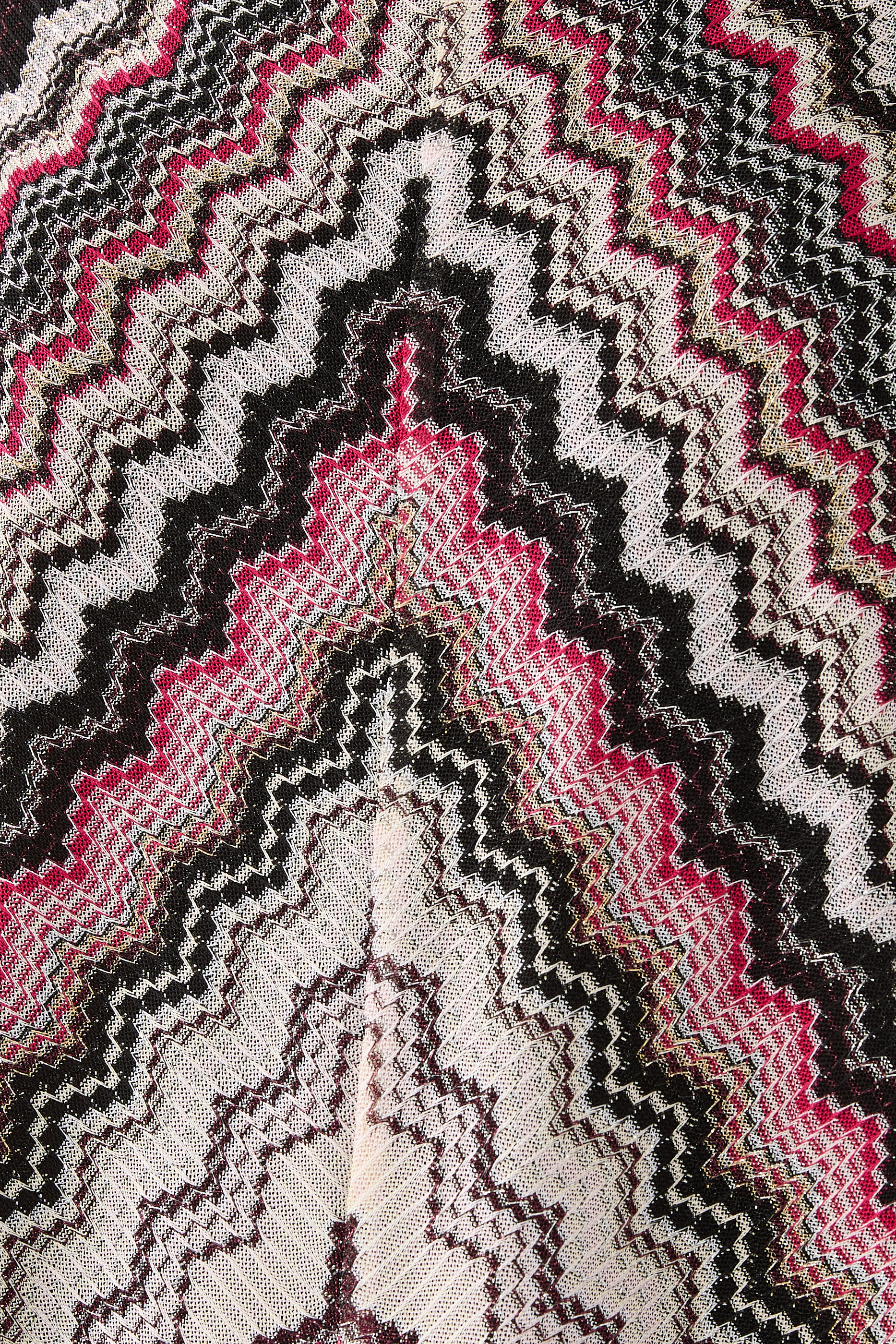 Zig Zag Raschel Lurex Sleeveless Mini Dress