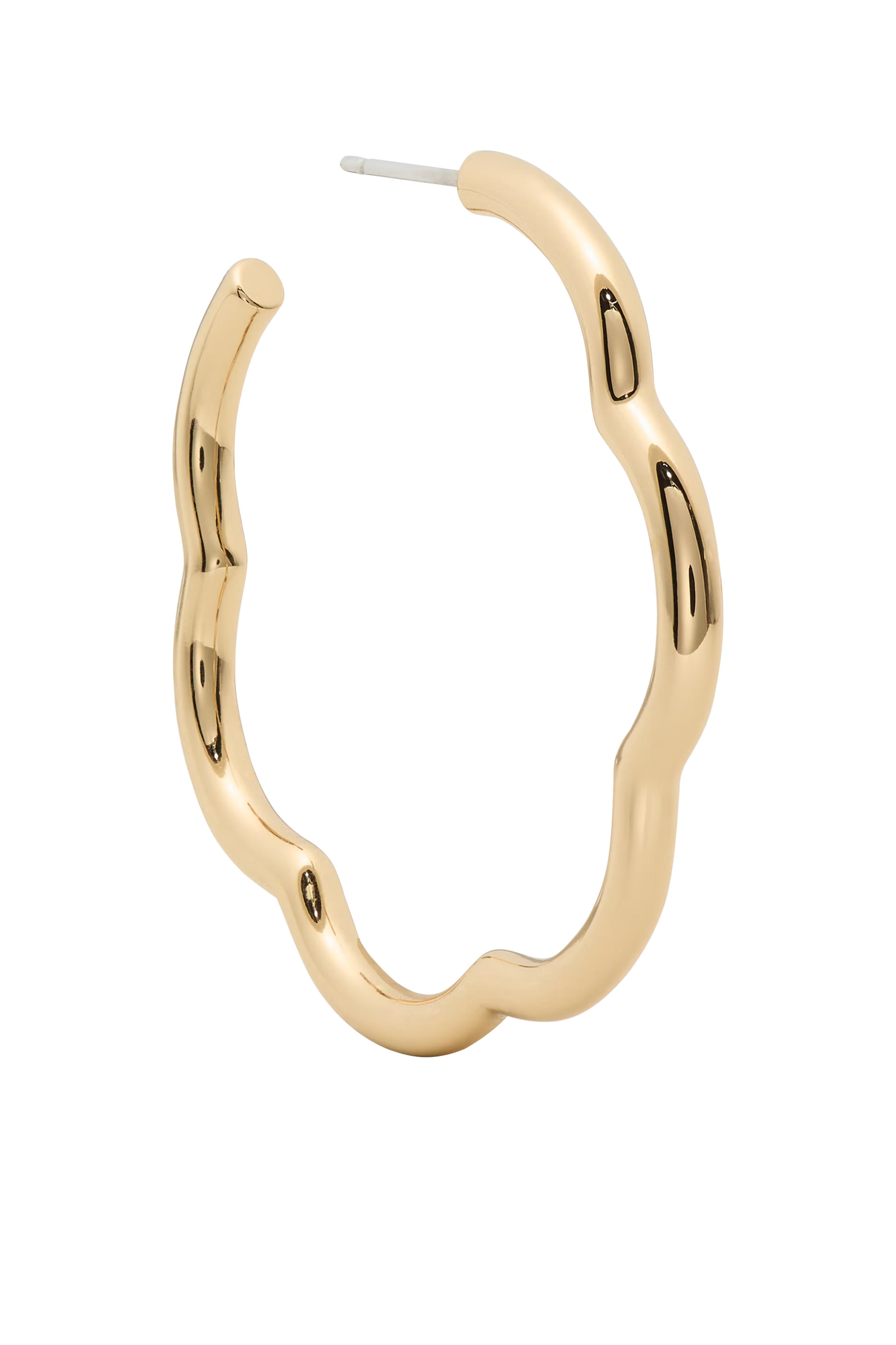 Wave Hoops Earrings, Stainless Steel