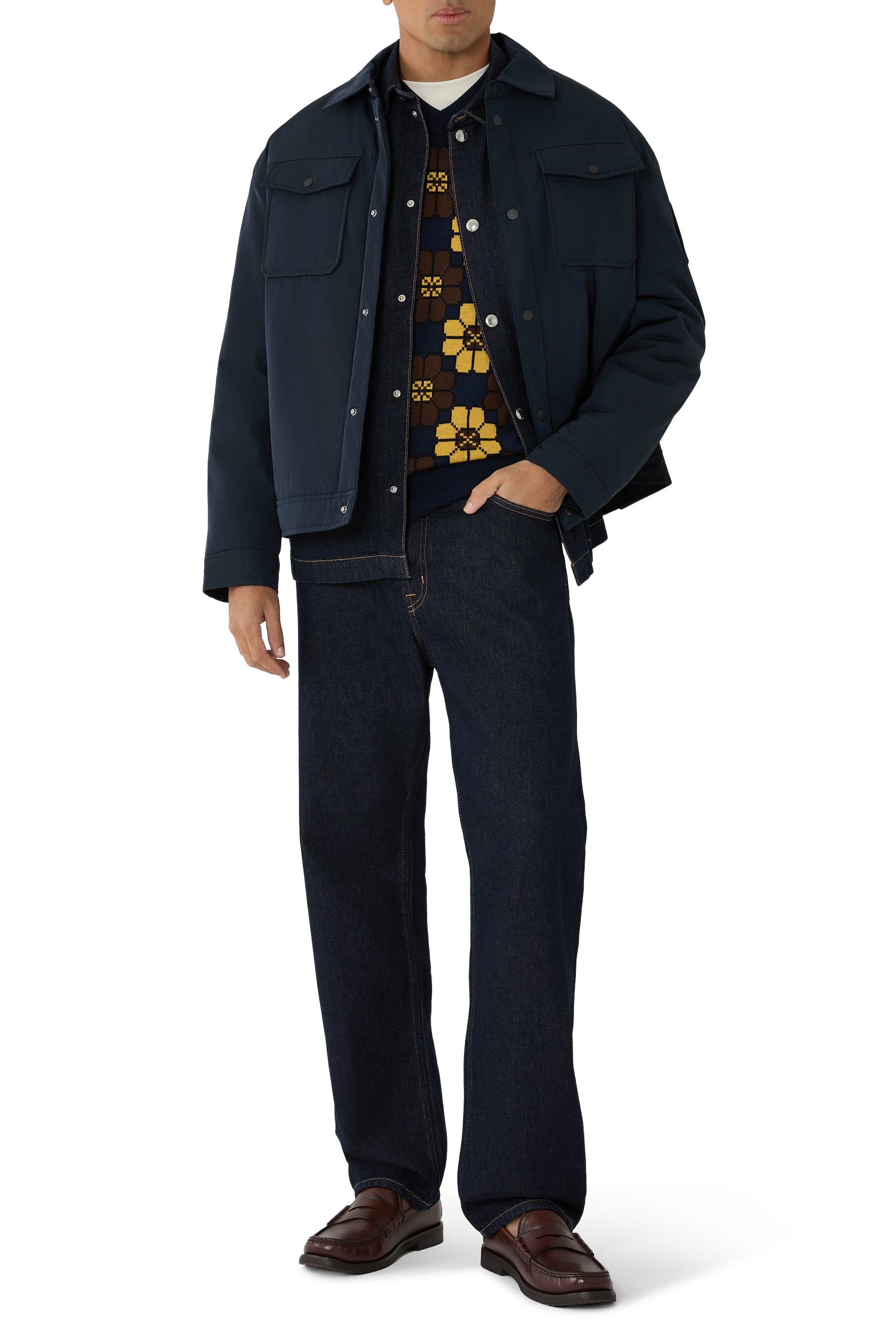 Button-Fastening Shirt Jacket