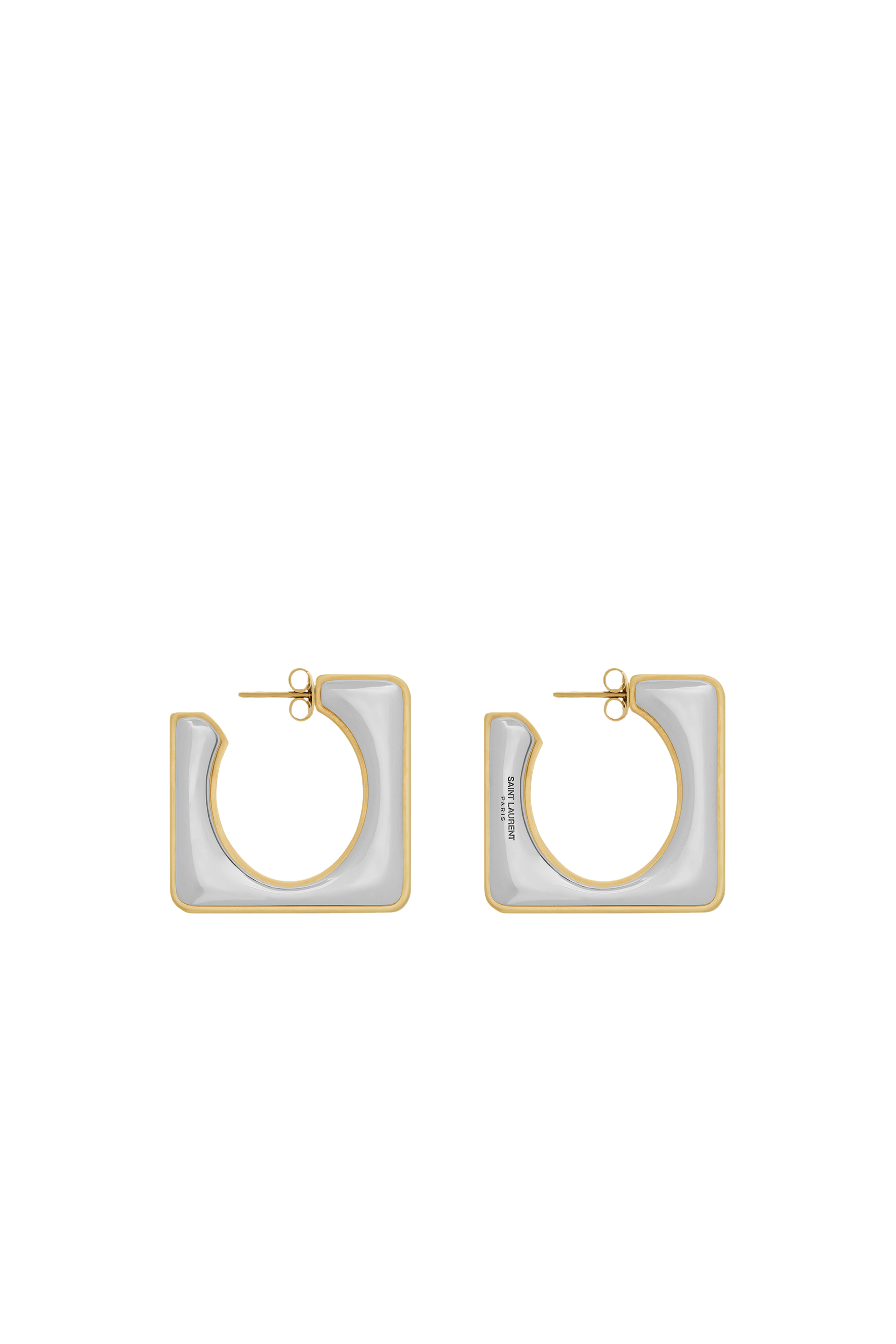 Split Square Hoop Earrings in Metal