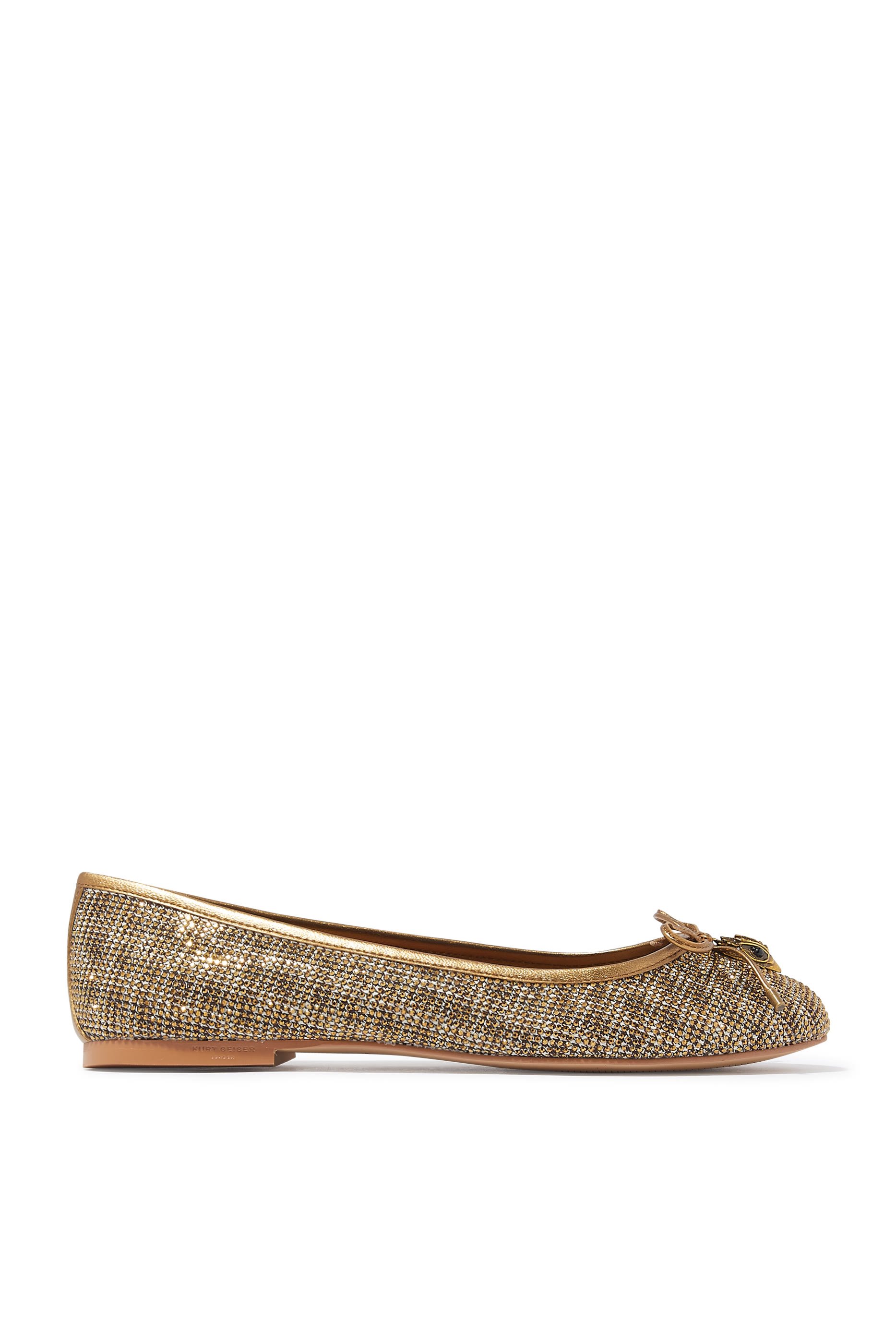 Eagle Tweed Bow Nylon Ballet Flats