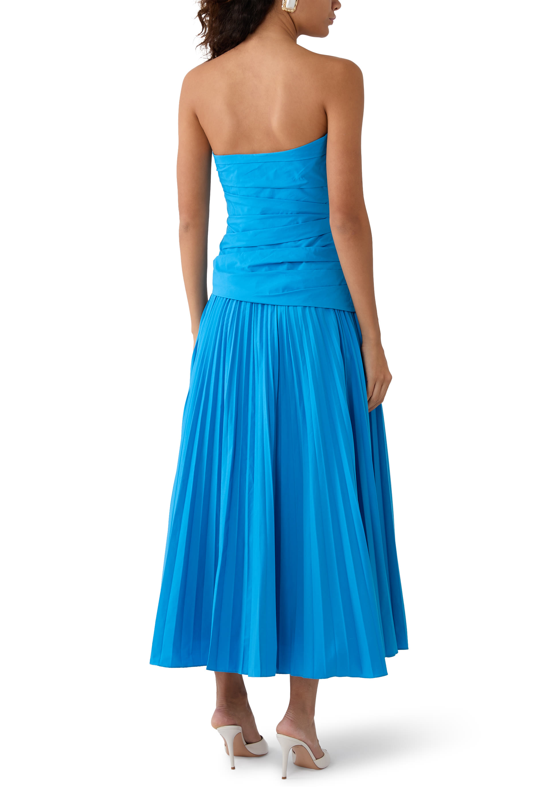 Arie Strapless Cotton Midi Dress