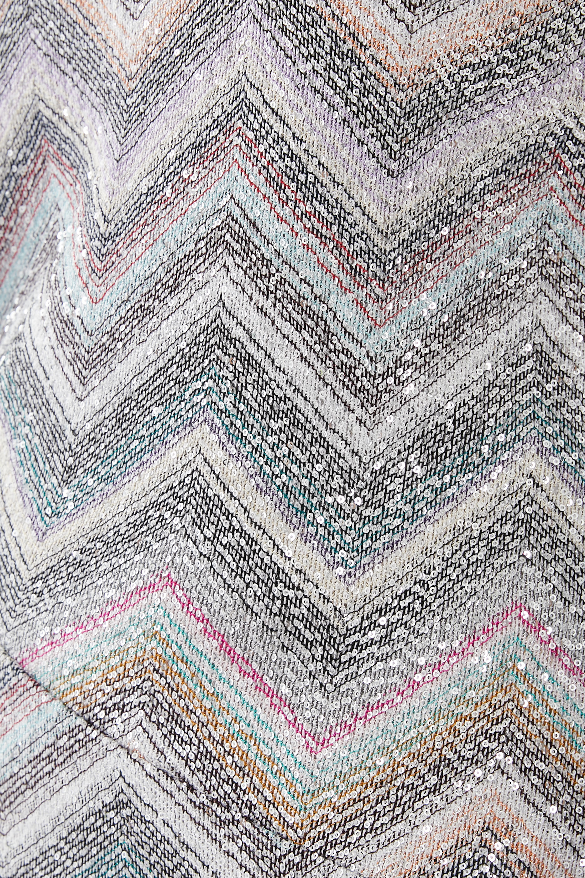 Zizgag Knit Sequin Long Dress