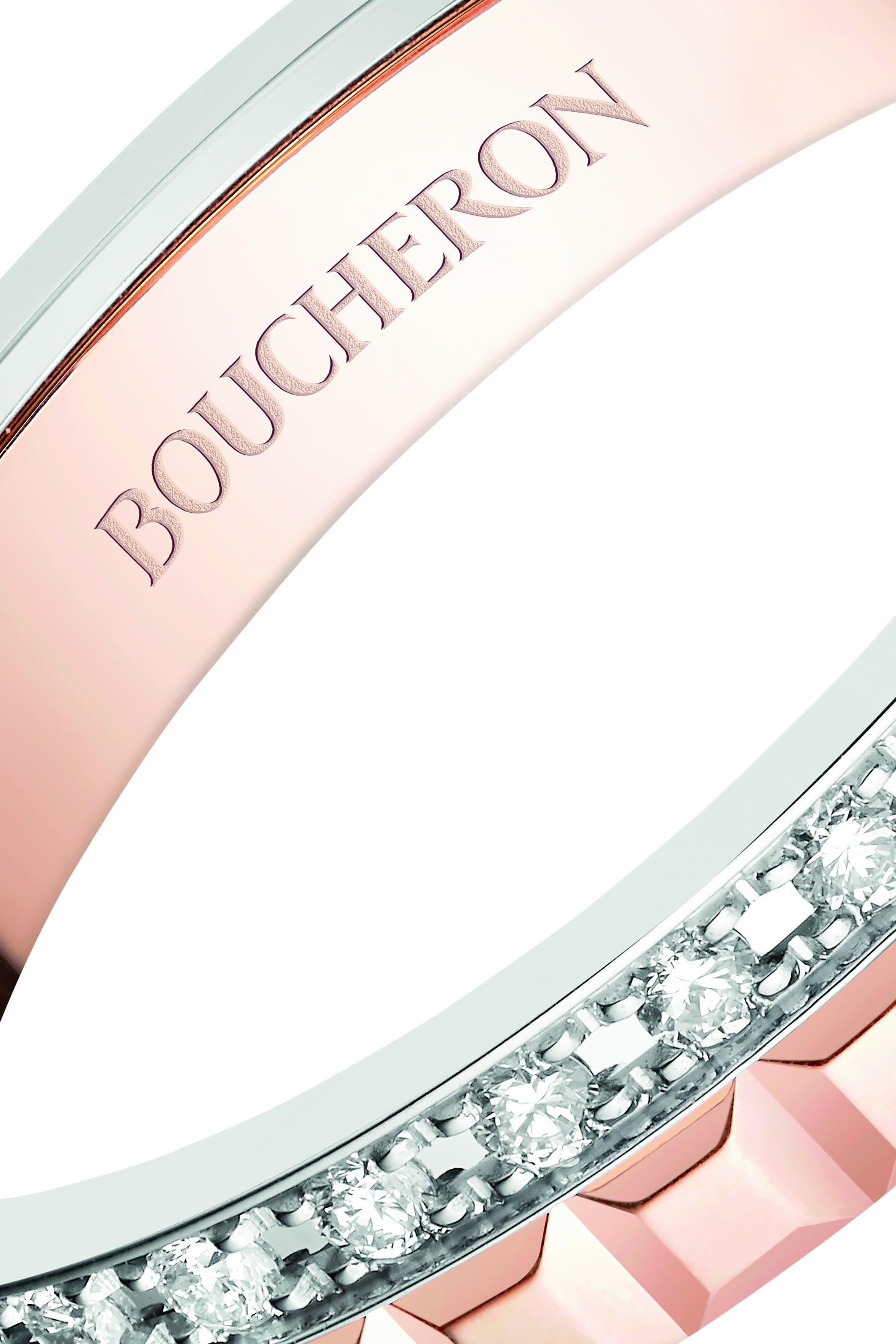 Quatre Radiant Edition Wedding Band, 18K White Gold & Diamonds
