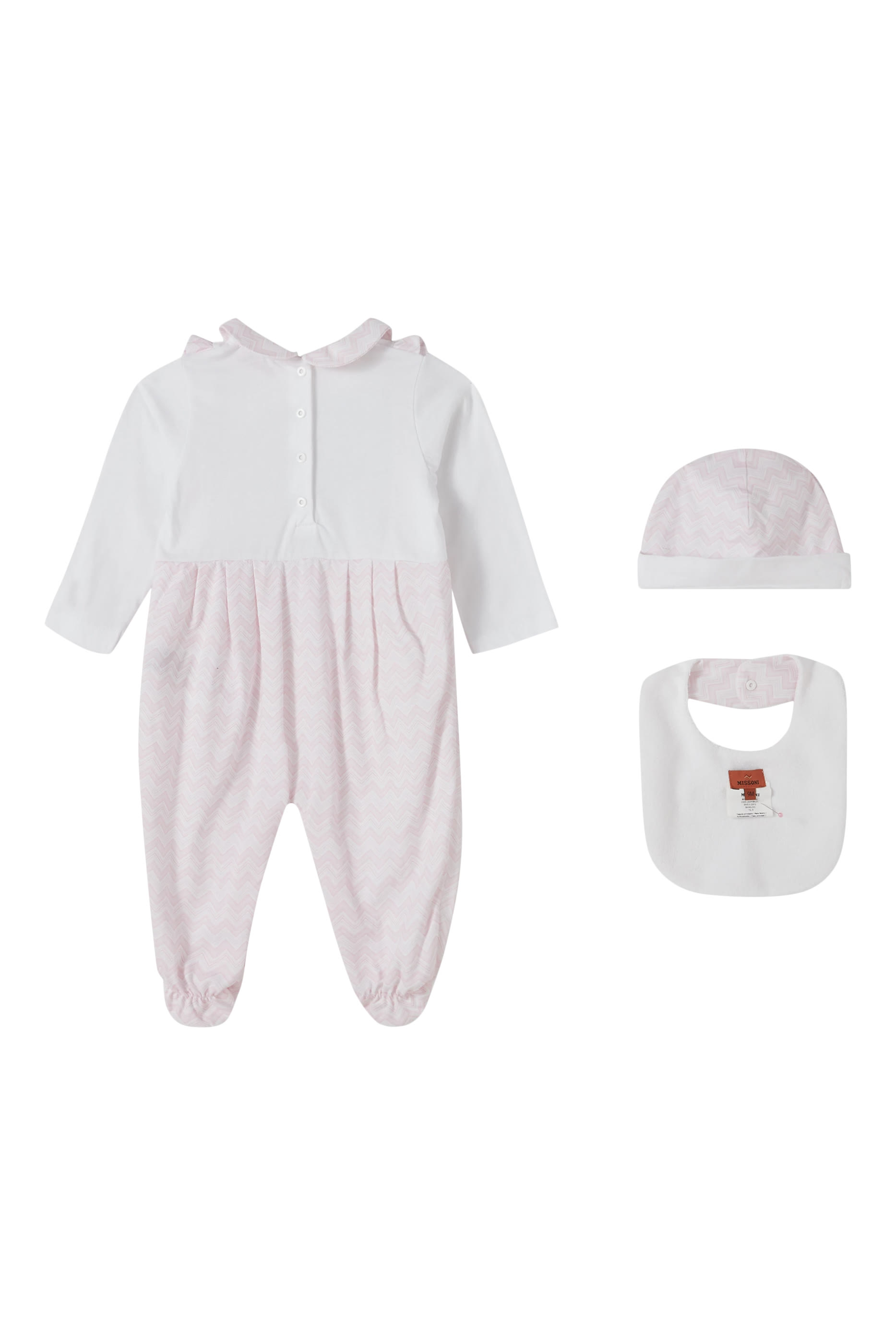 Kids Zigzag Bodysuit, Bib & Hat Set
