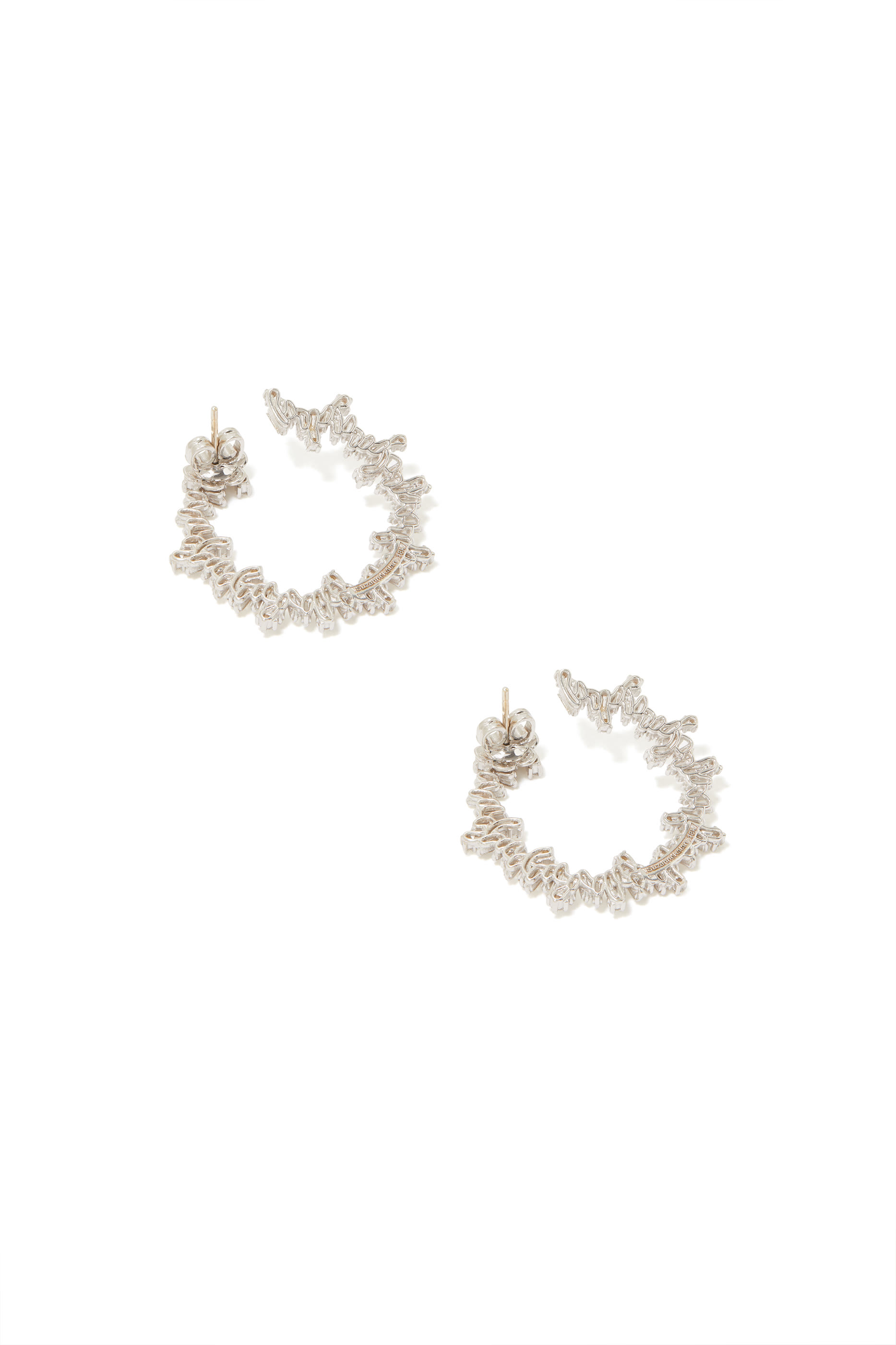 Fireworks Diamond Baguette Spiral Hoop, White Gold & Diamonds