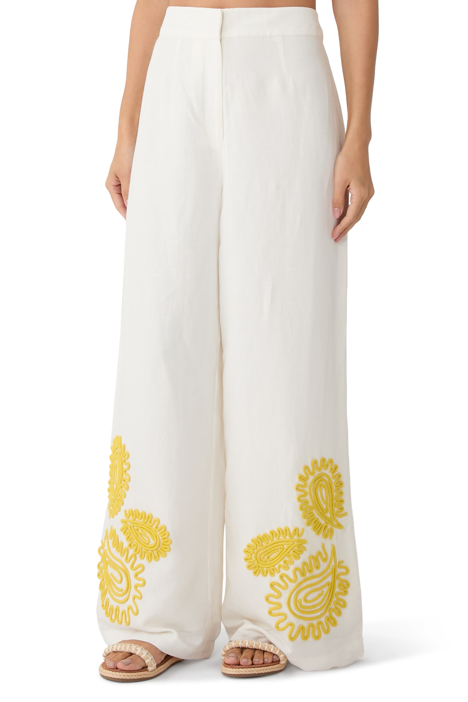 Carly Embroidered Wide Leg Pants