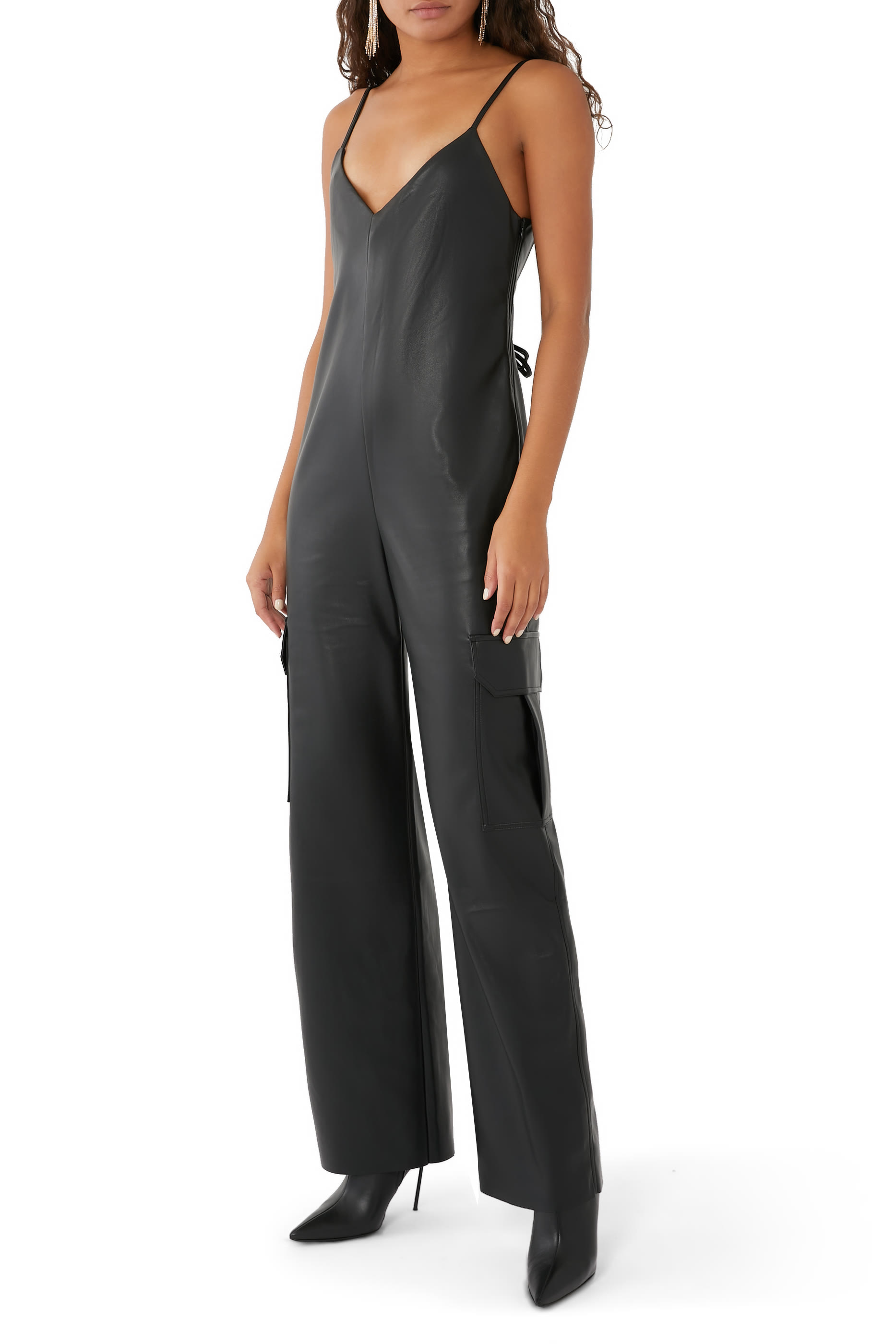 Remy Faux Leather Jumpsuit