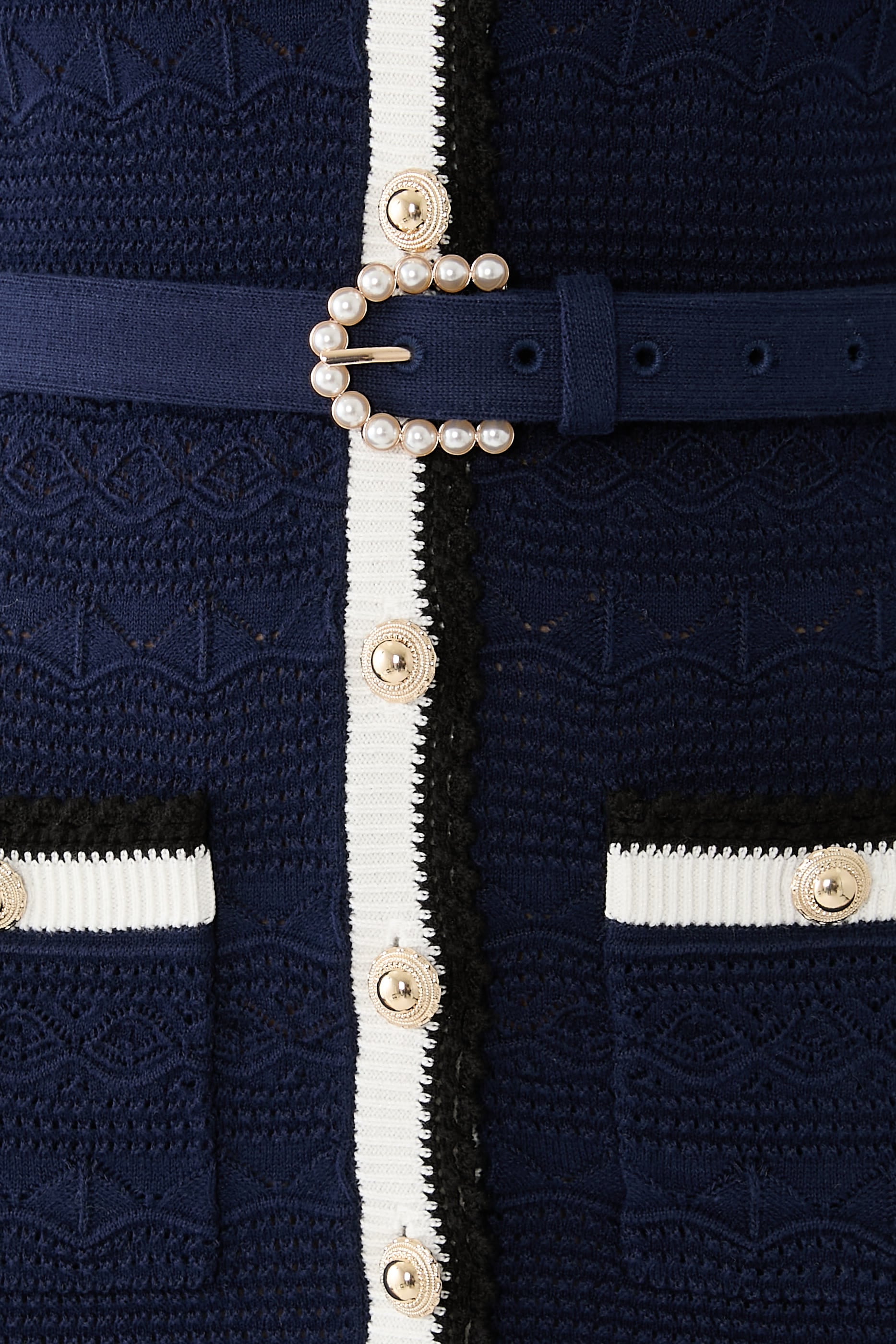 Pointelle Knit Midi Dress