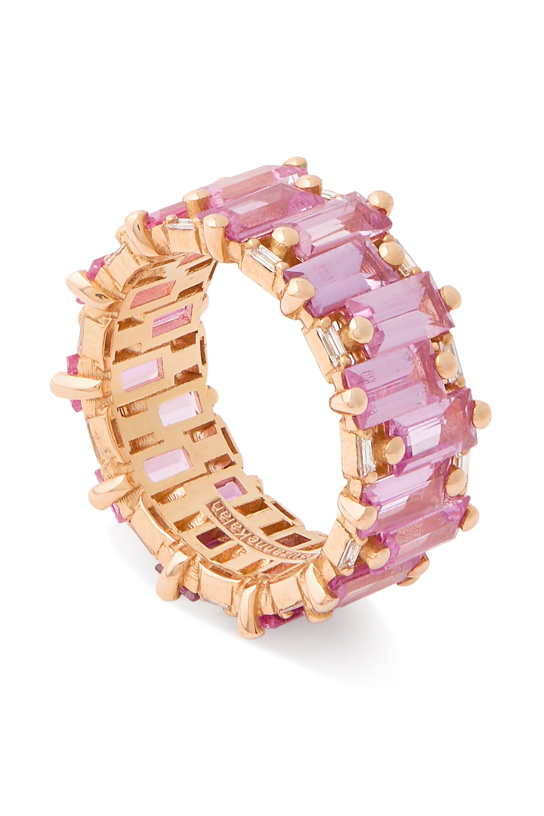 One-of-a-Kind Wide Eternity Band Ring, 18k Rose Gold & Sapphire