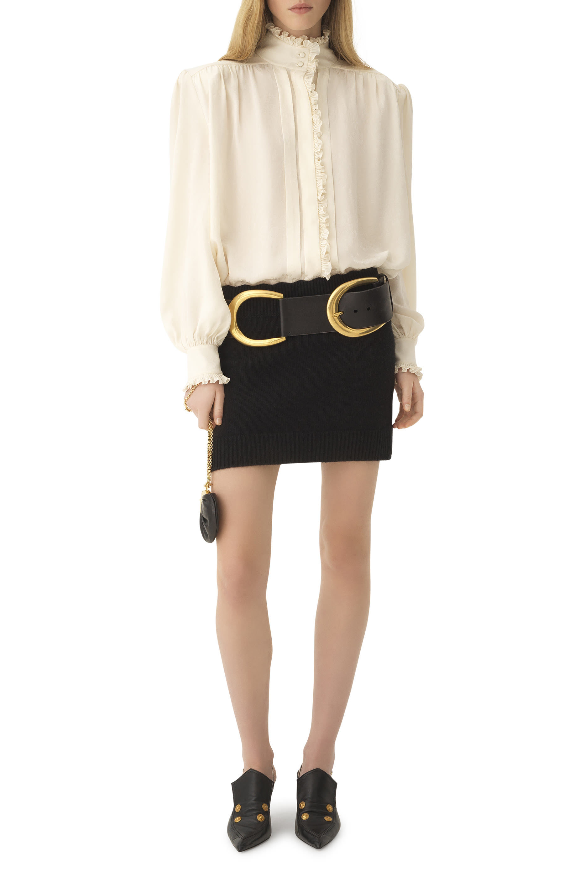 Fitted Mini Skirt in Wool & Cashmere Knit