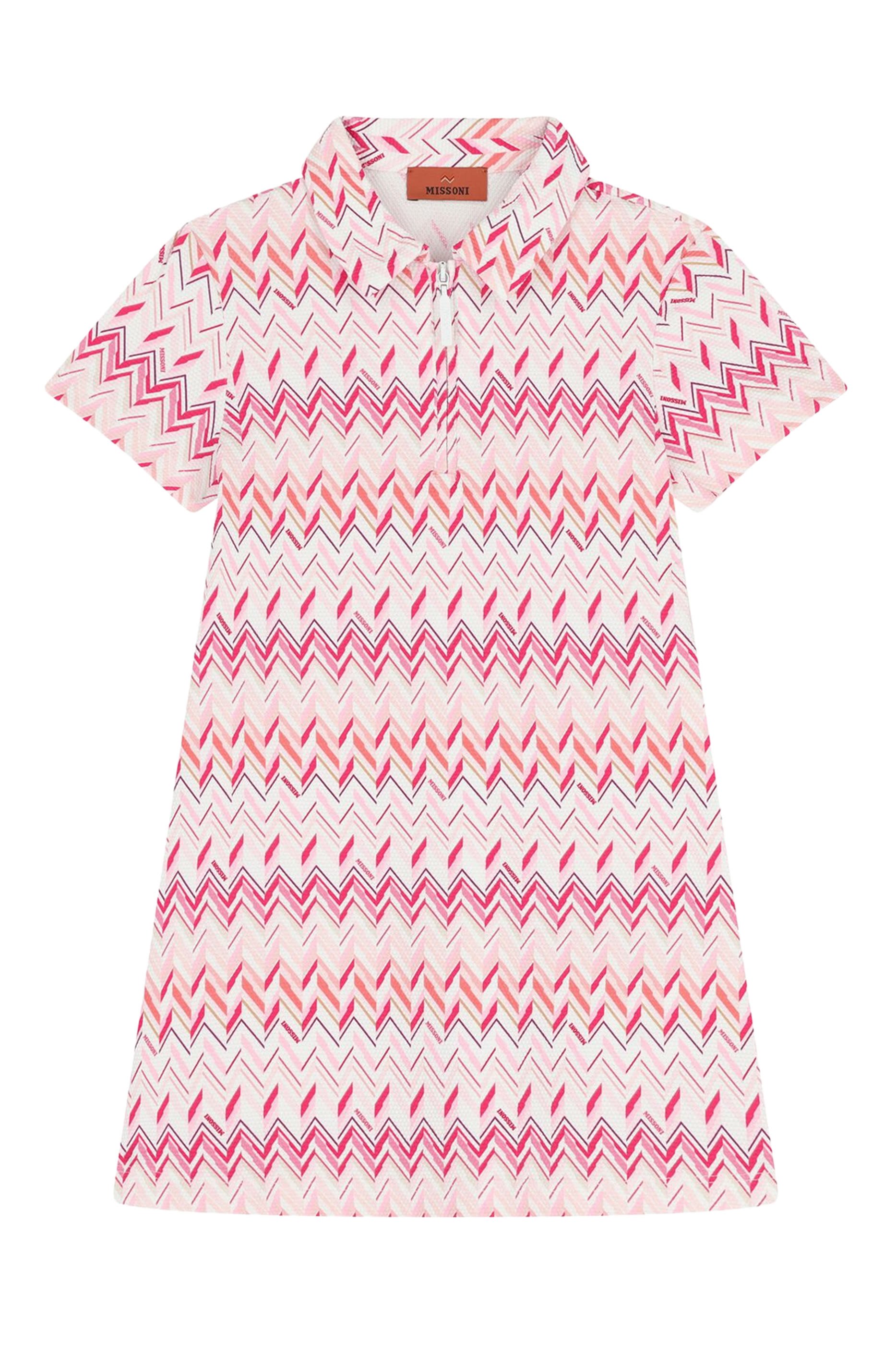 Kids Zigzag Print Polo Dress 