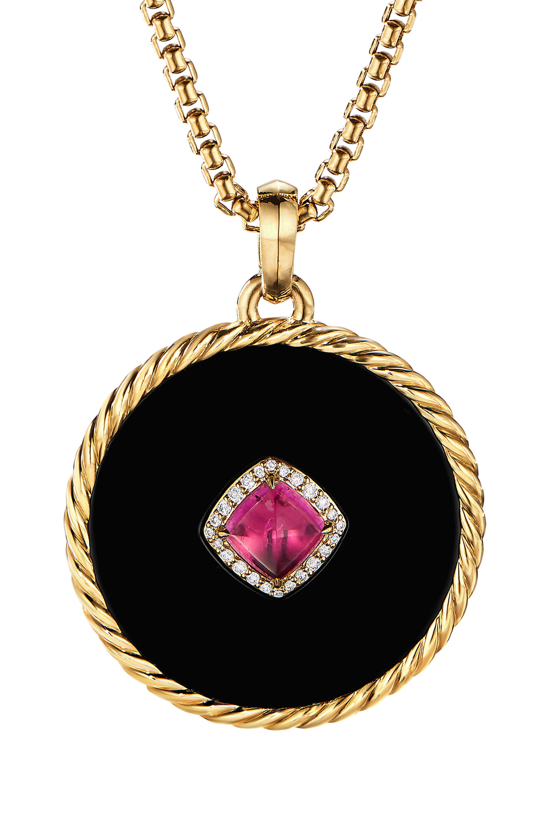 Elements Statement Pendant, 18k Gold with Black Onyx & Diamonds
