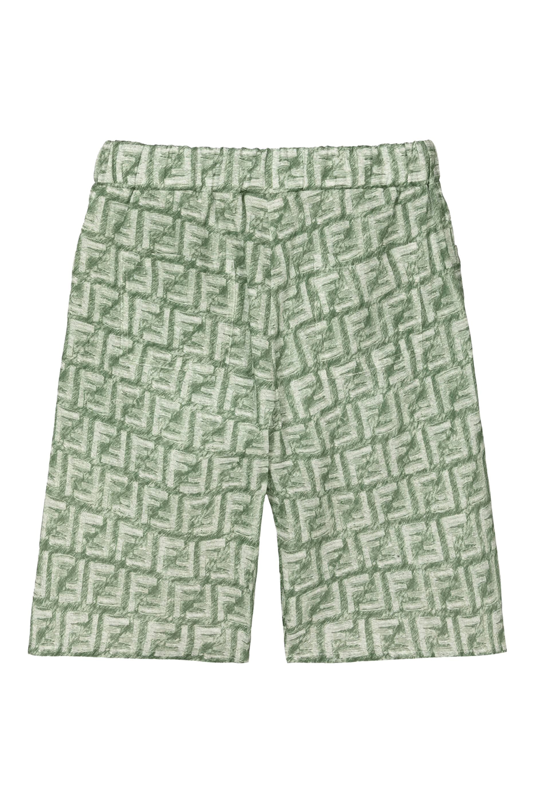 Kids Fringed FF Logo Print Shorts
