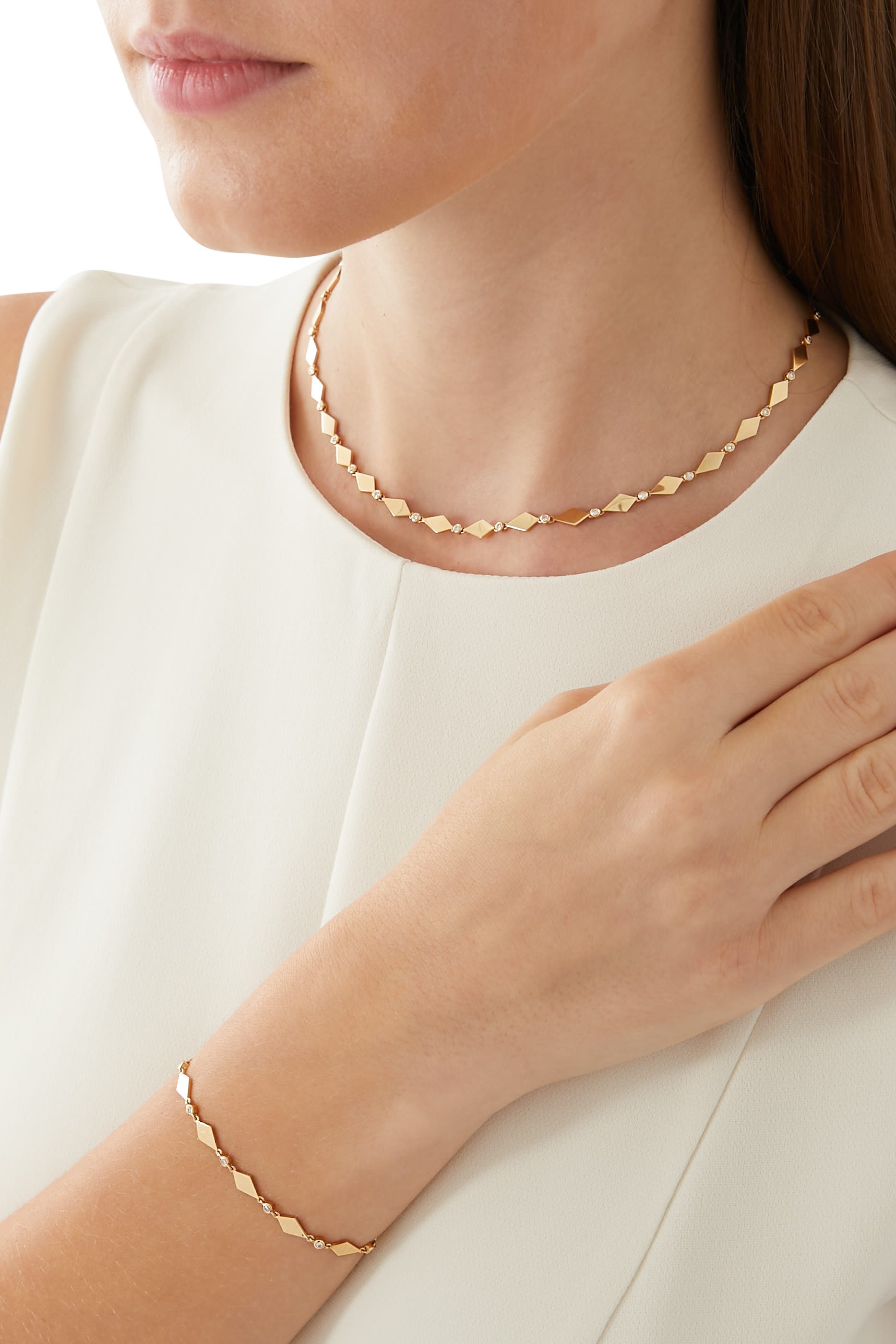 Mosaic Bracelet, 18k Yellow Gold & Diamonds