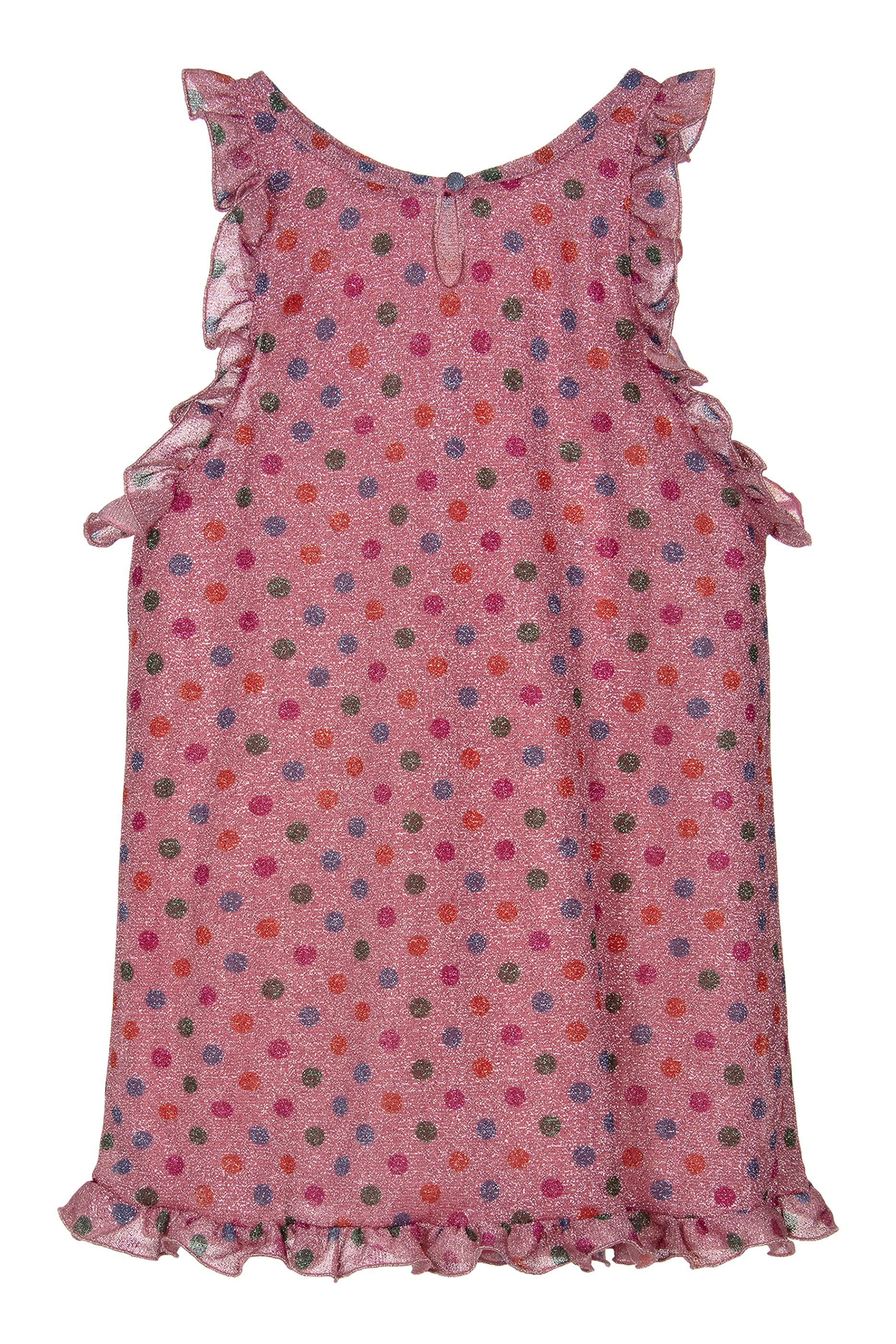 Kids Lumi&eacute;re Rainbow Polka Dot Ruffle Dress
