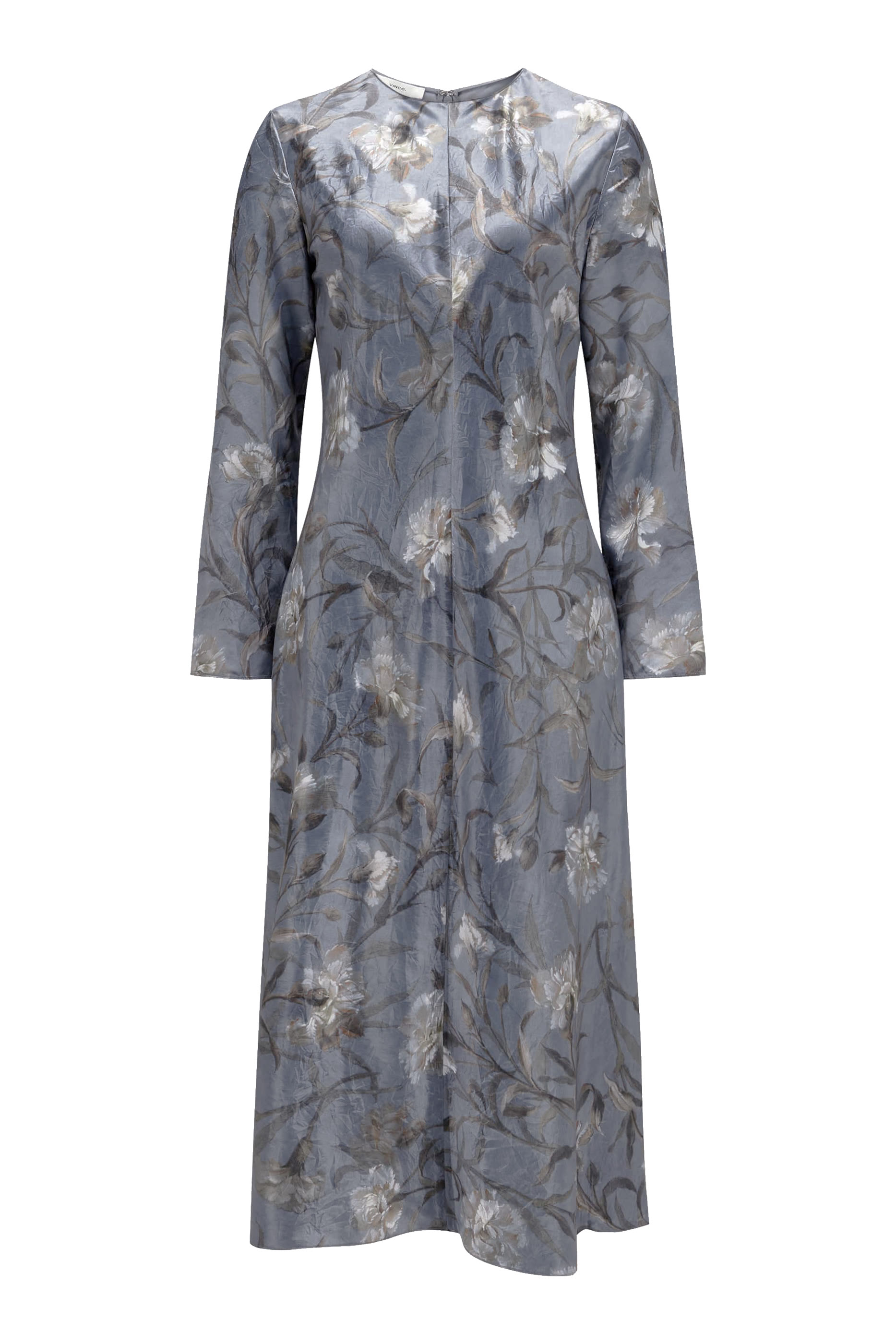 Night Carnation Long-Sleeve Midi Dress