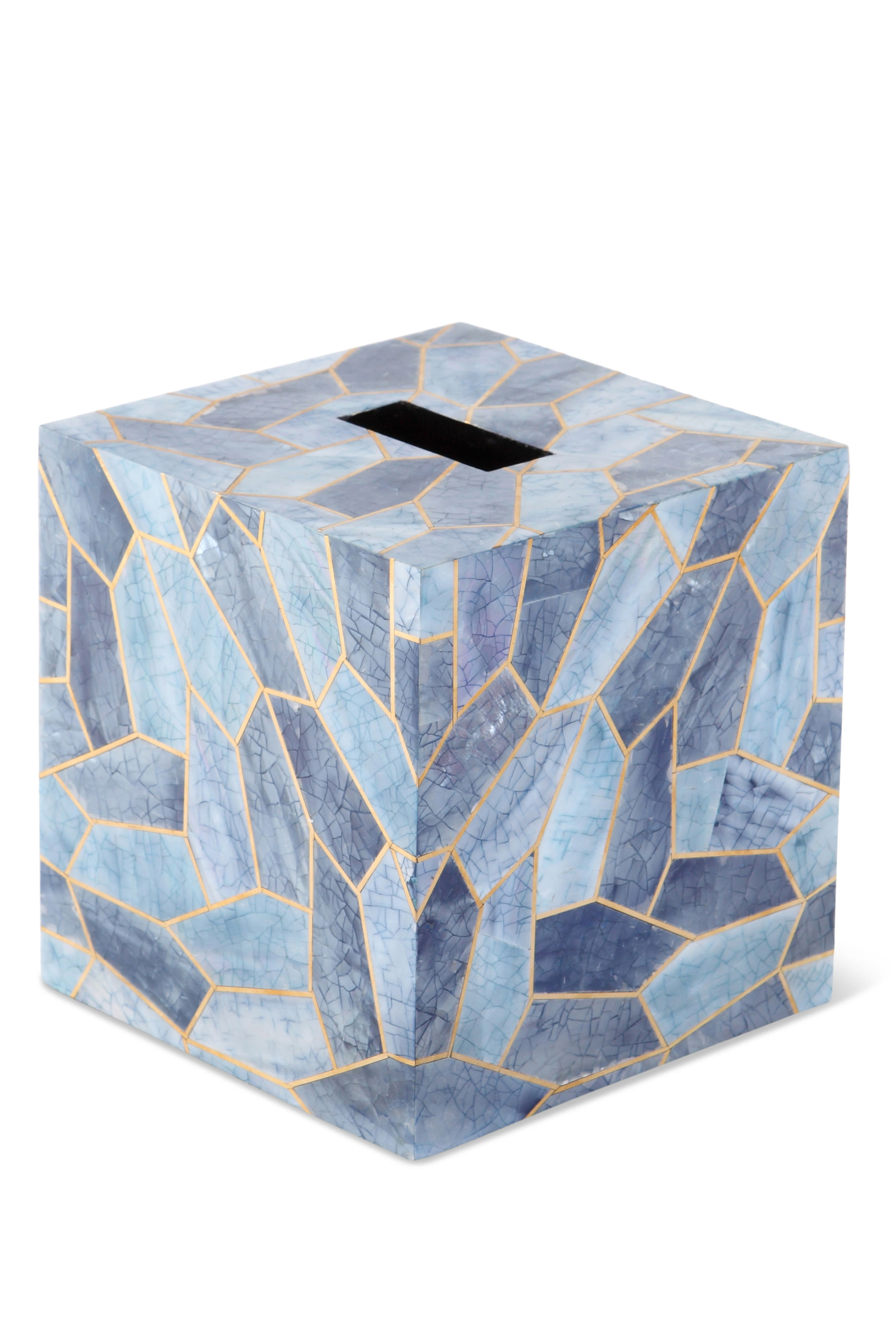 Francesca Shell and Brass Tissue Box