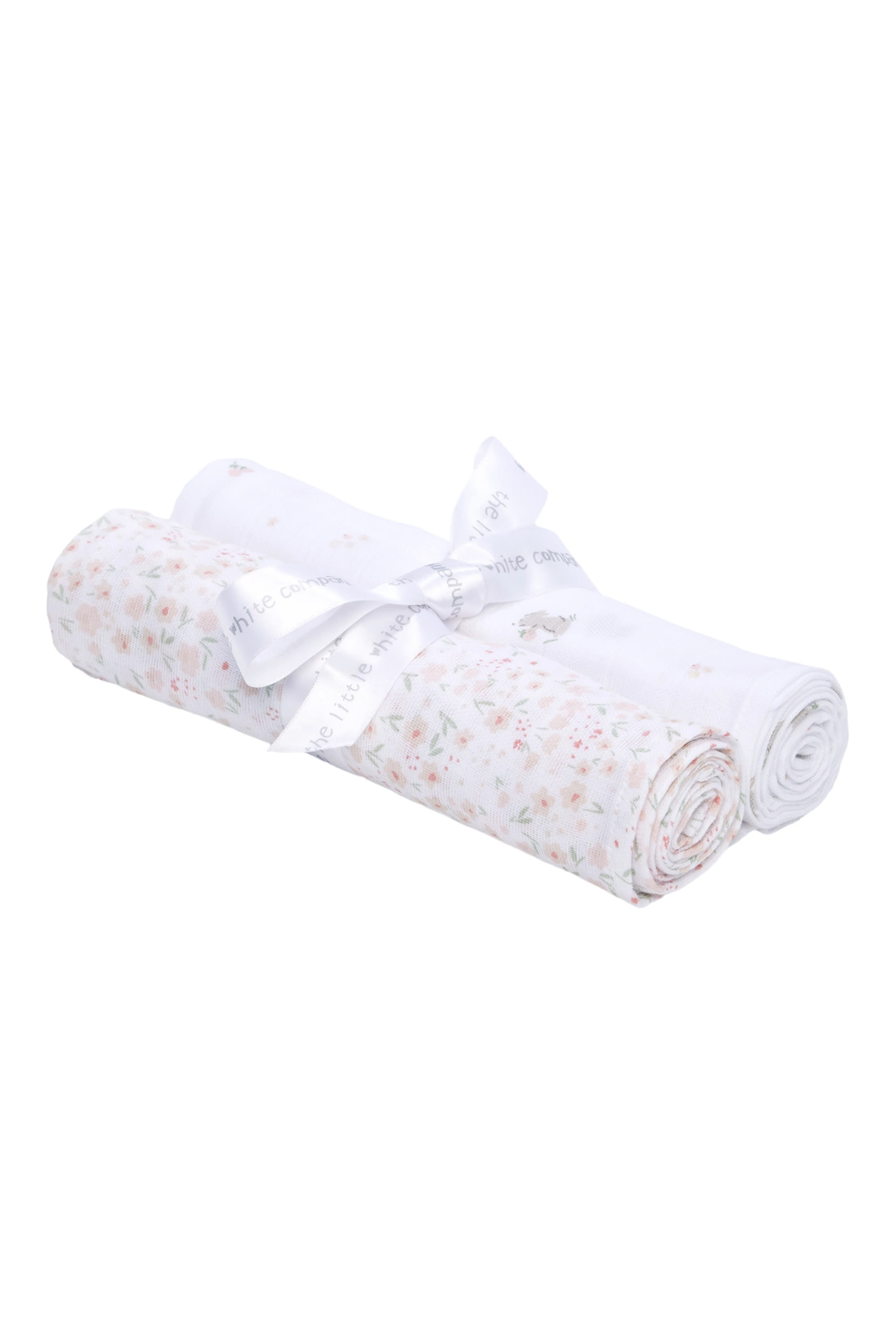 Kids Hoppy Bunny & Floral Muslins, Set of 2
