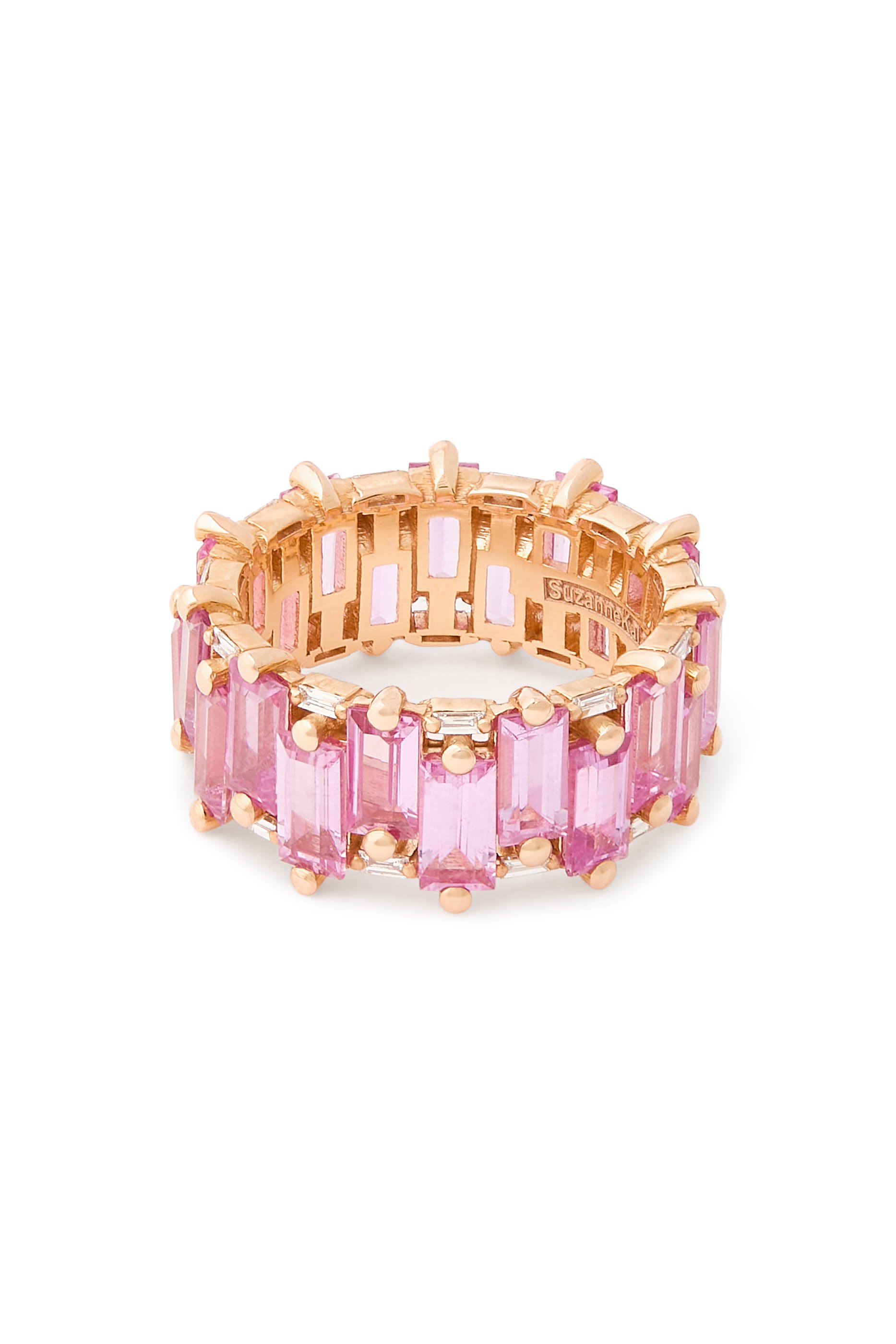 One-of-a-Kind Wide Eternity Band Ring, 18k Rose Gold & Sapphire