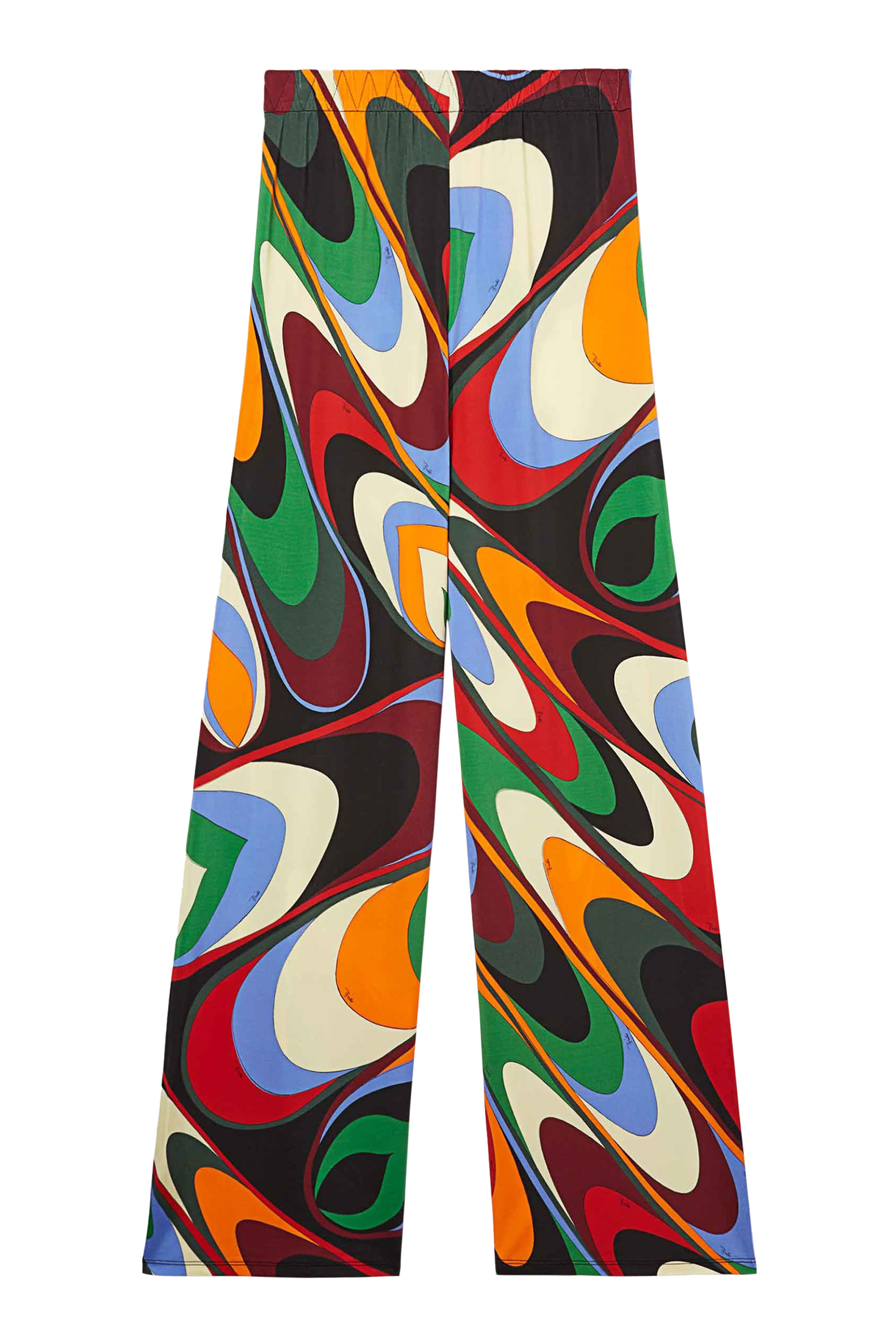 Printed Satin Wide-Leg Pants