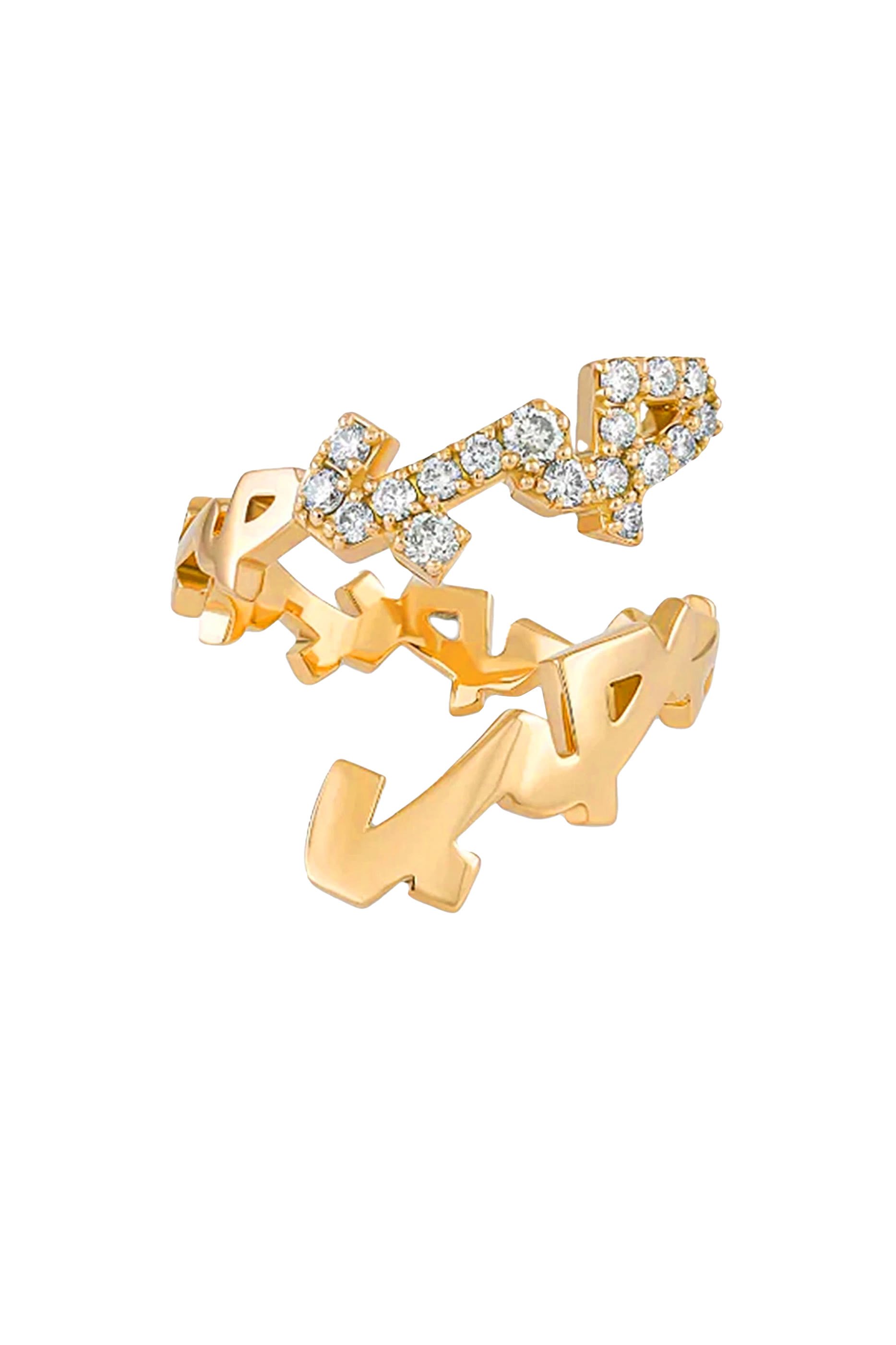 HOBB — "Love" Ring, 18K Yellow Gold &  Diamonds