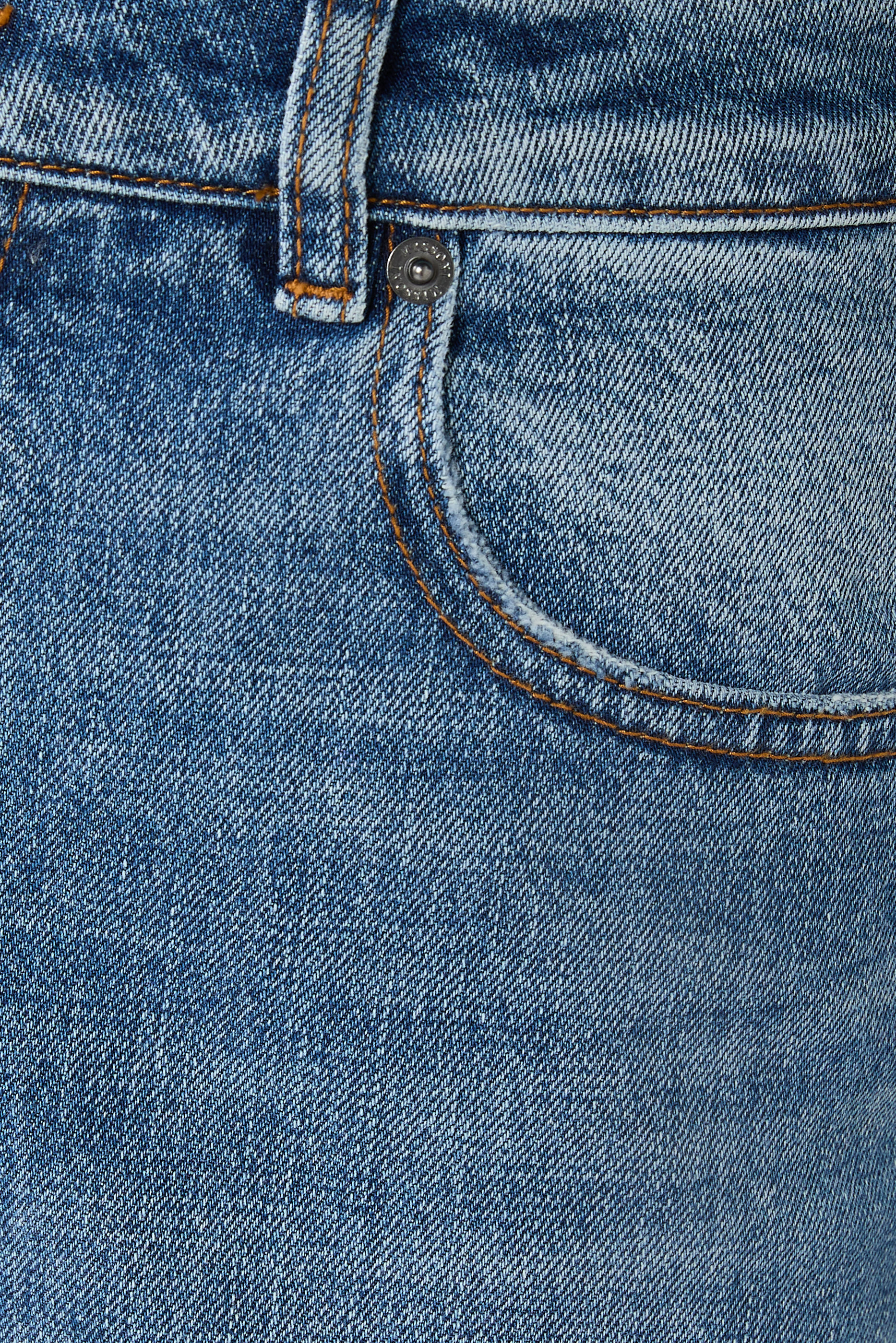 Solid Washed Denim Flared Jeans