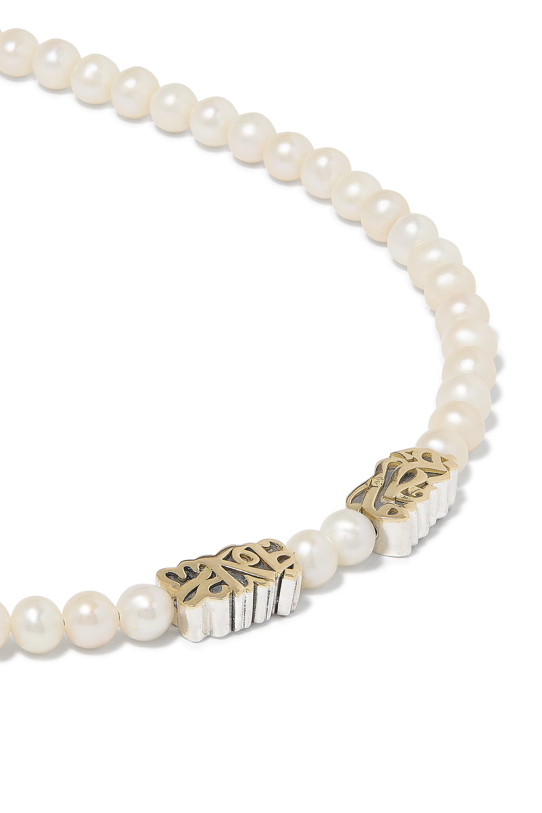 Nur Happiness Wrap-Around Bracelet, 18k Gold with Sterling Silver & Pearls