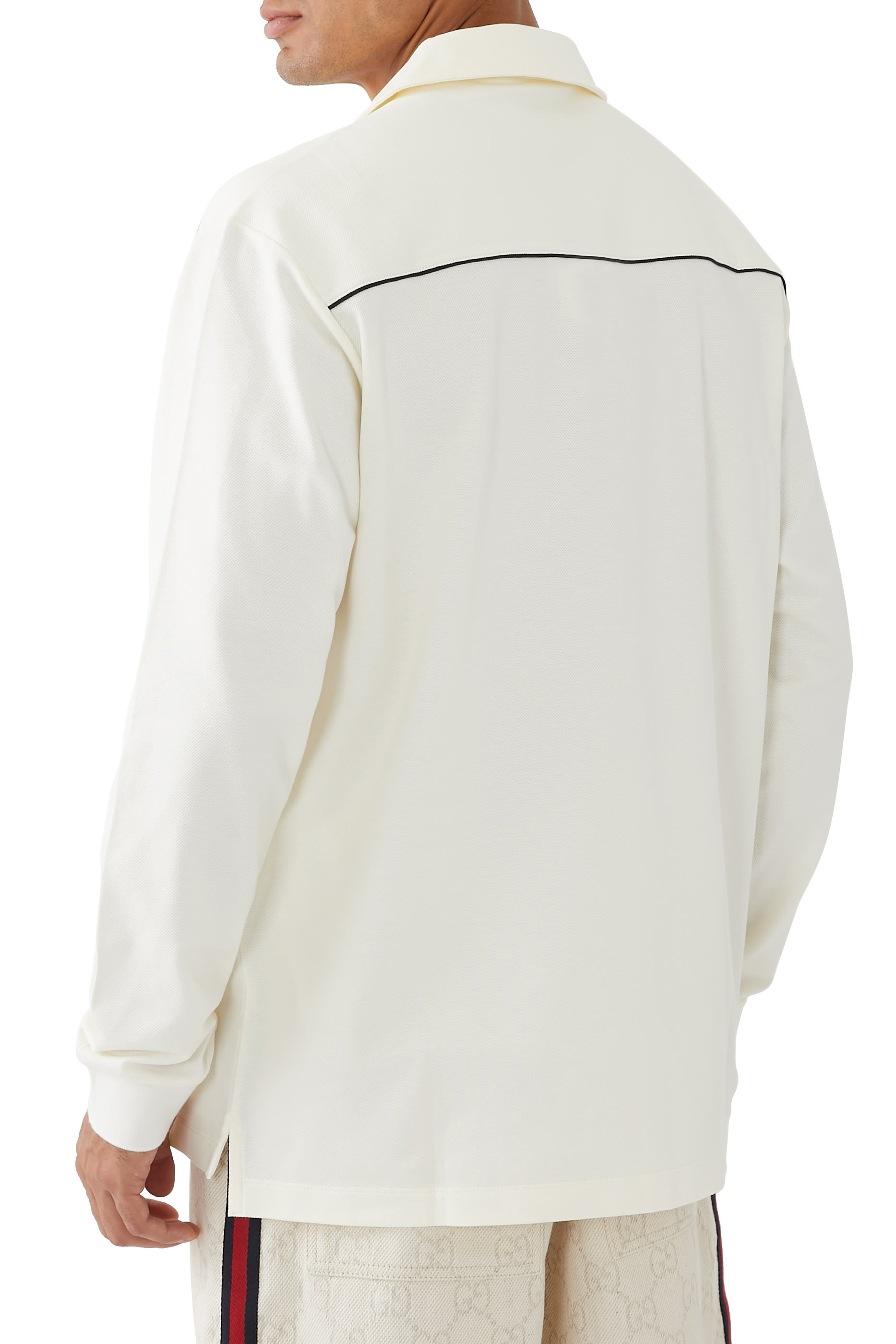 Logo Stretch Cotton Piquet Shirt