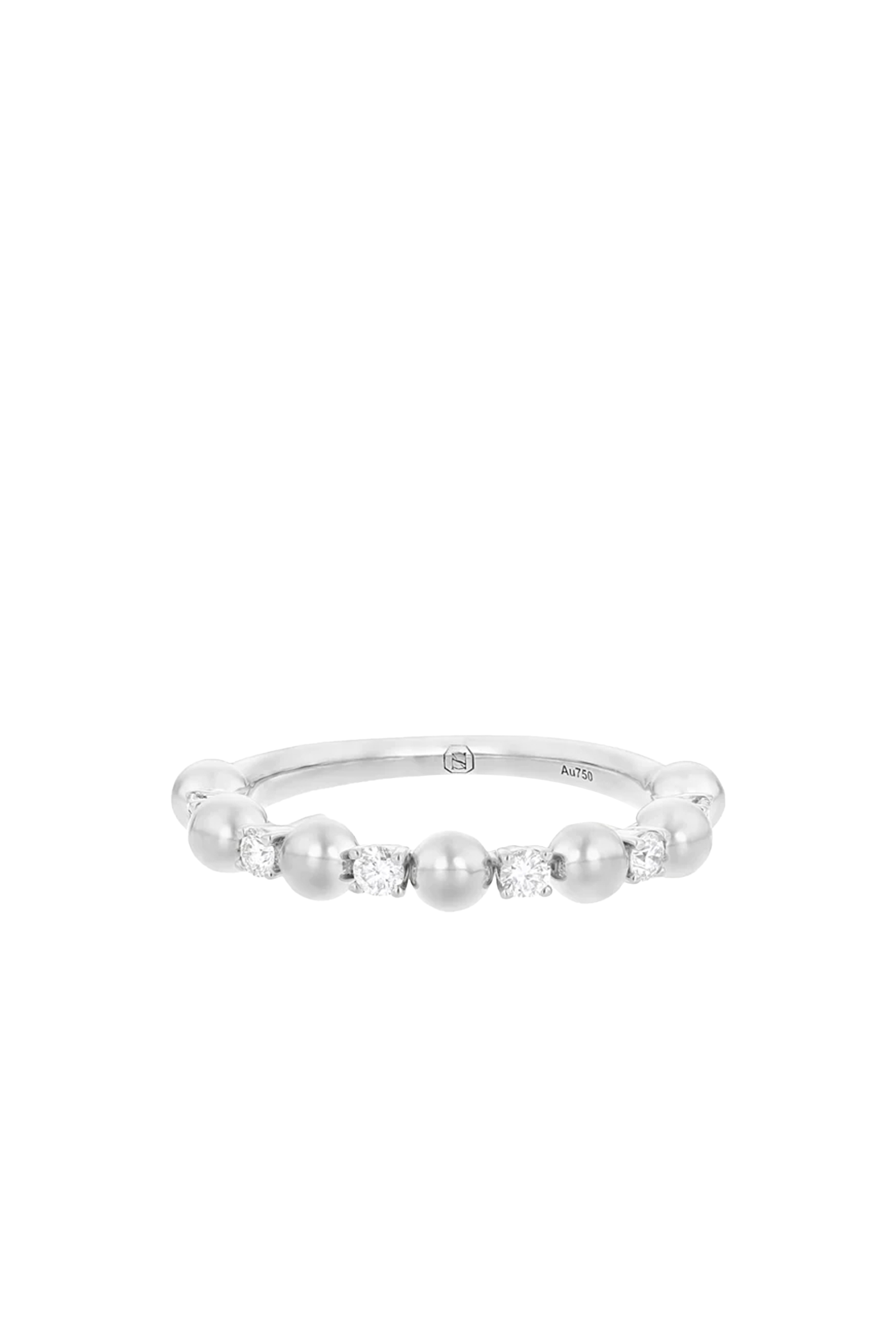 Small Gifu Ring, 18k White Gold & Diamonds