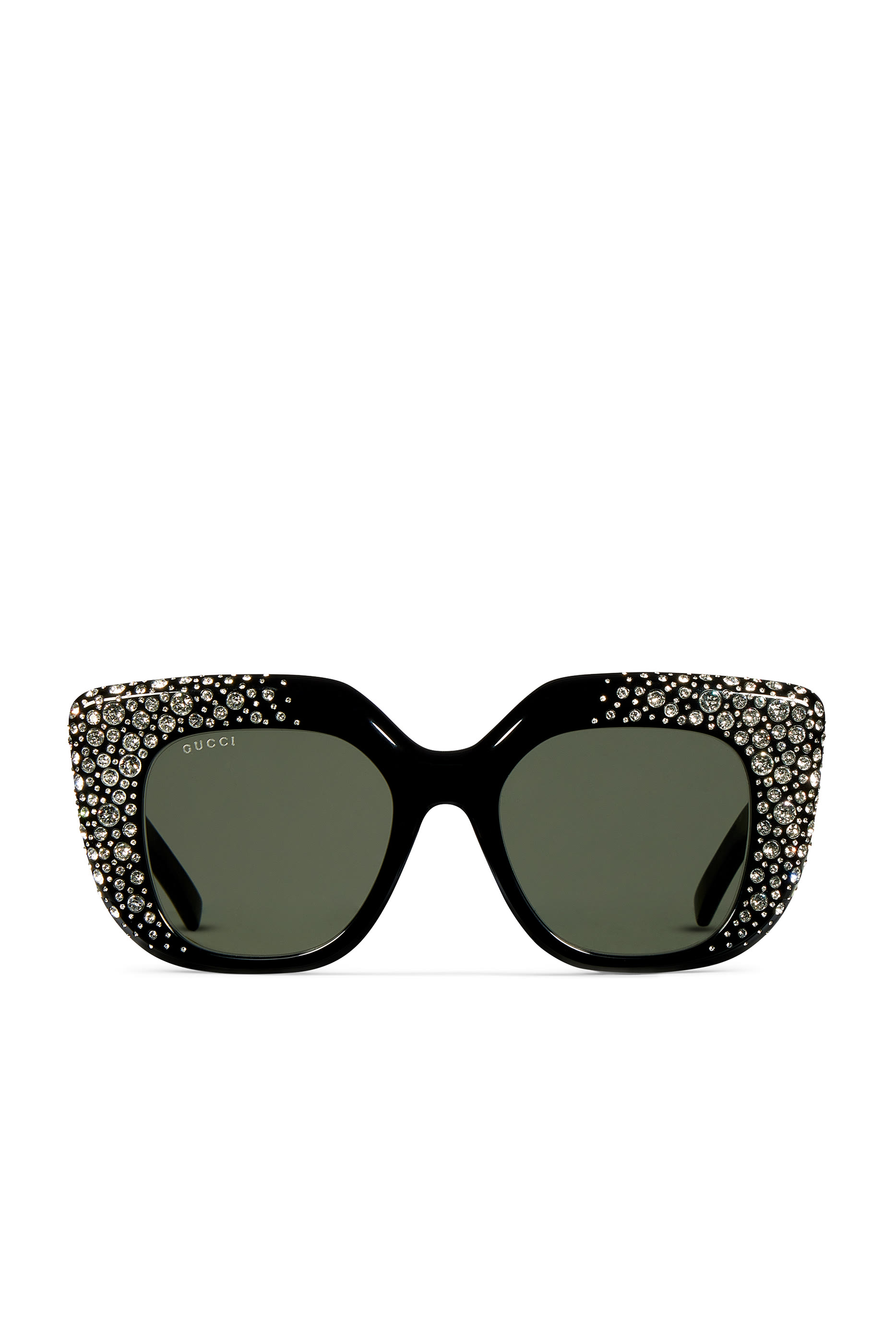 Gradient-Effect Crystal Square Frame Sunglasses