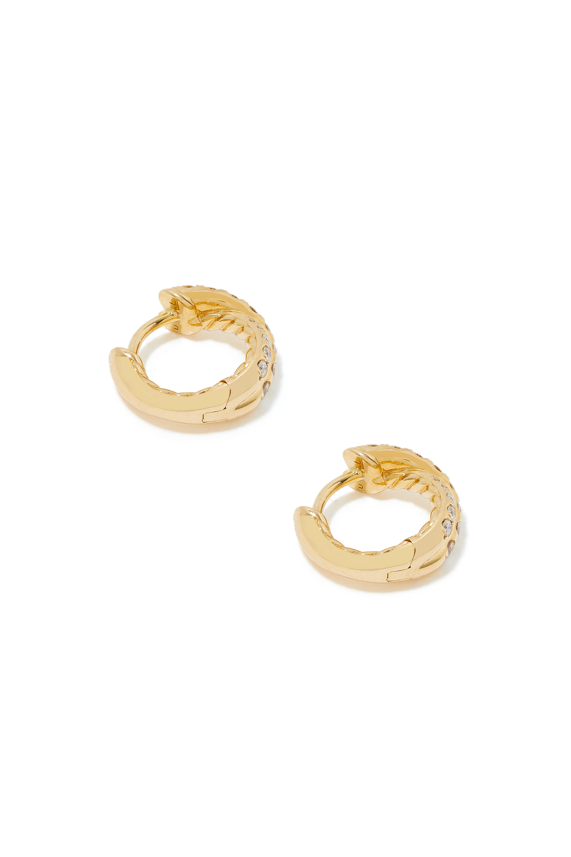 Pavé Crossover Hoop Earrings