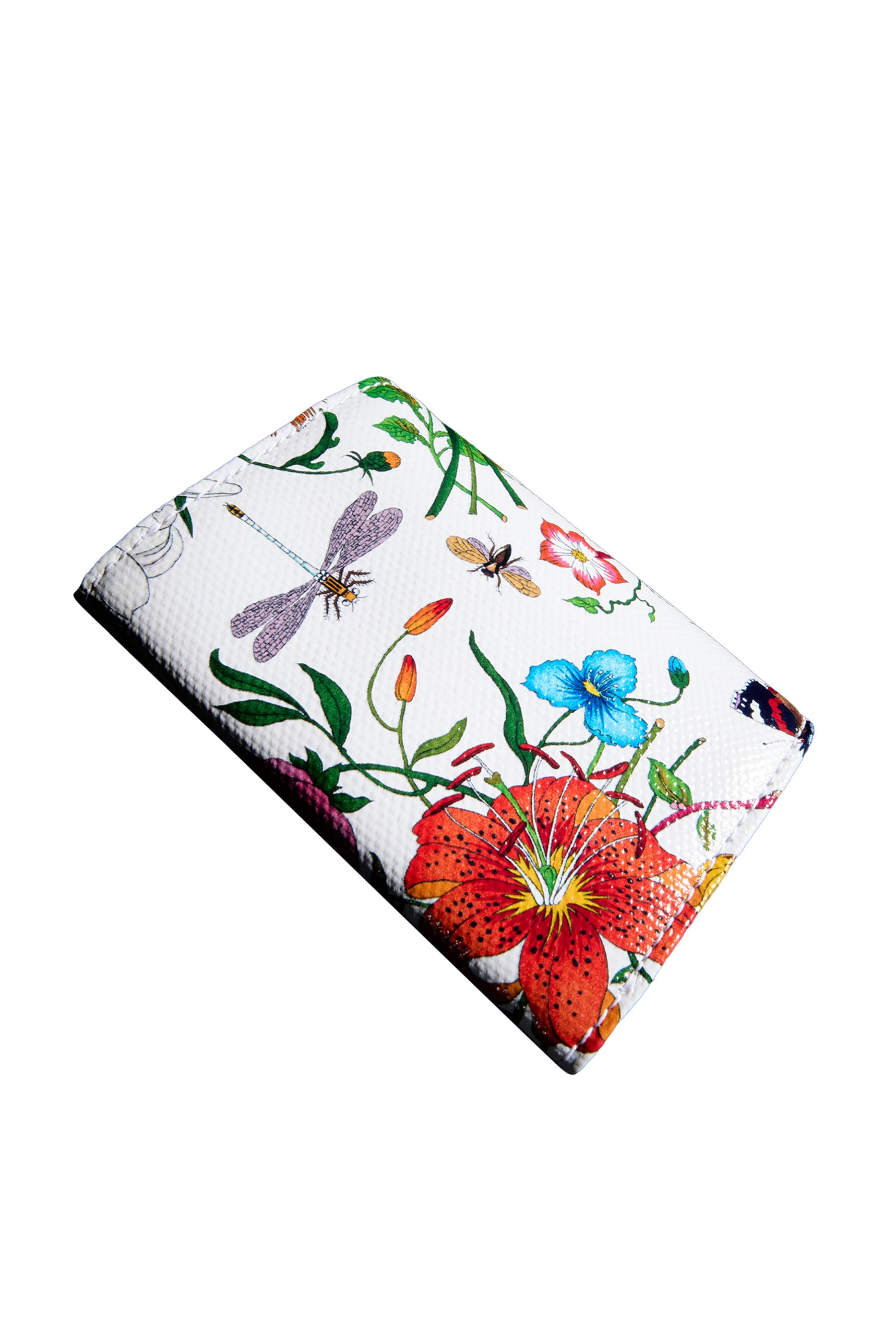 Flora-Motif Bi-Fold Card Case