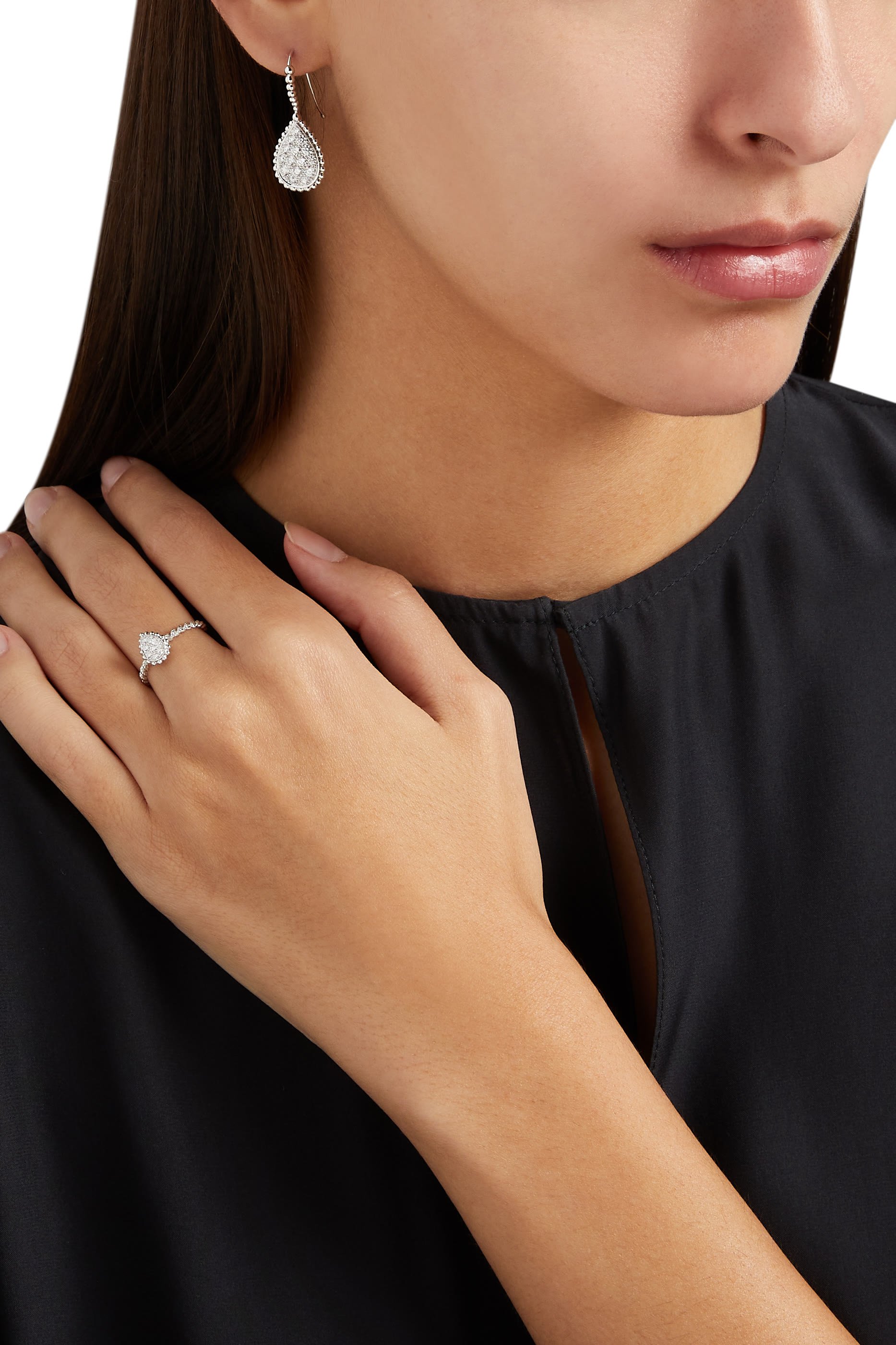 Serpent Boh&egrave;me Ring, 18k White Gold & Diamonds