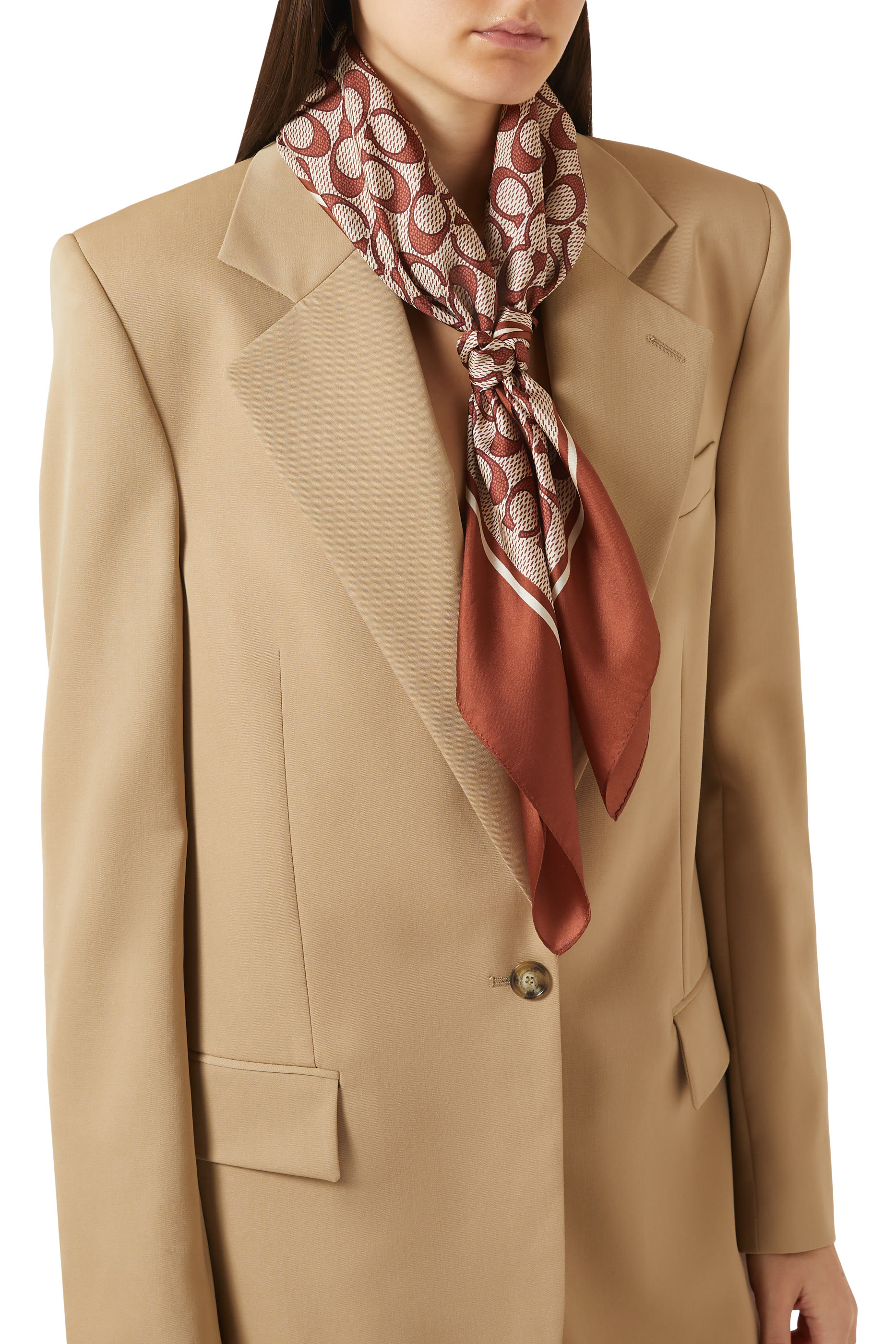 Vintage Signature Print Silk Square Scarf