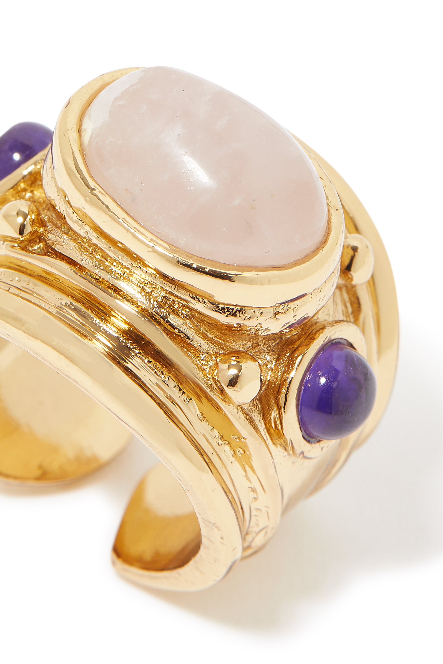 Simone Ring, 24k Gold-Plated Brass & Gemstones