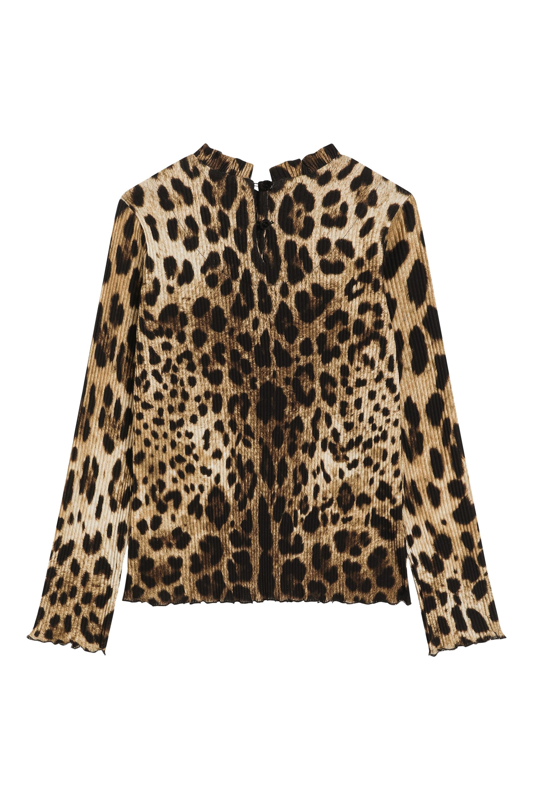 Kids Leopard-Print Ribbed Turtleneck 