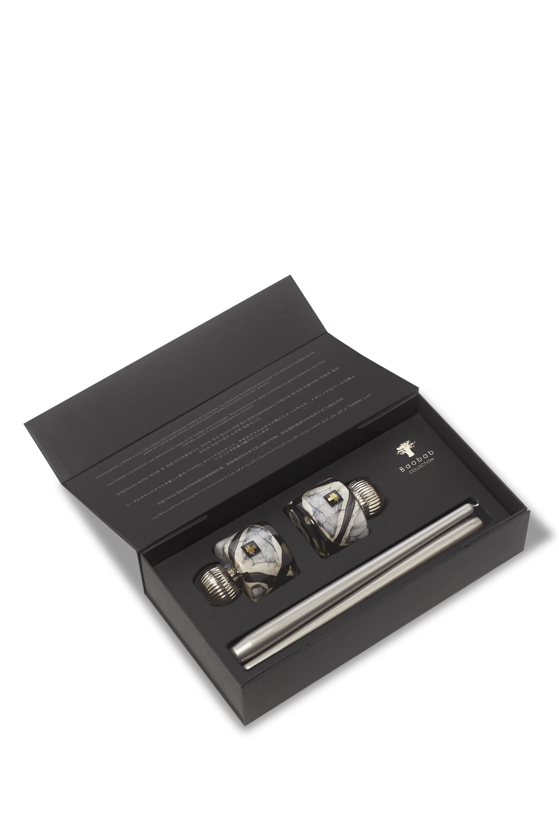 Stones Marble Twins Candleholders & Candlesticks Set