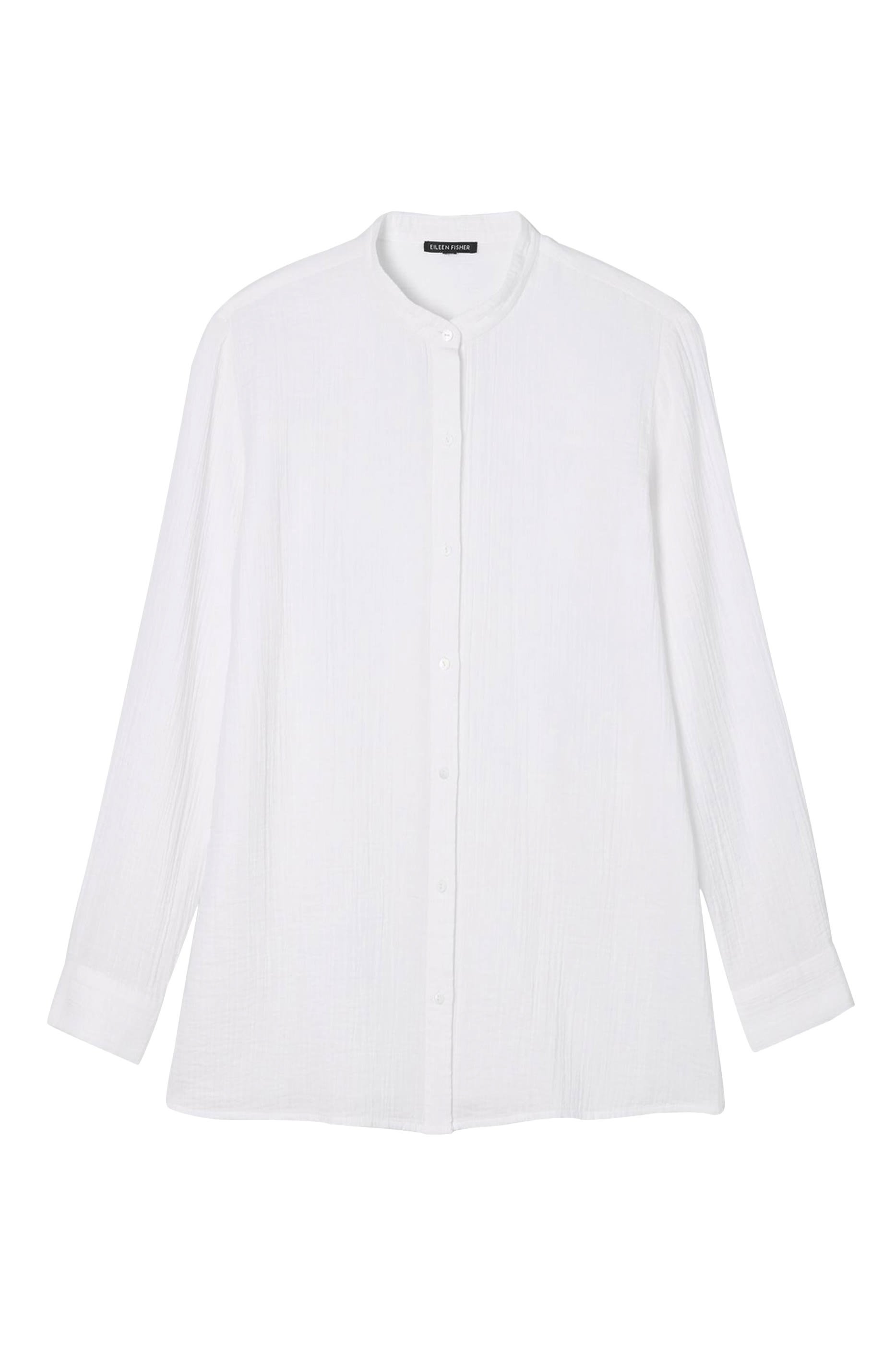 Organic Cotton Ripple Band Collar Shirt