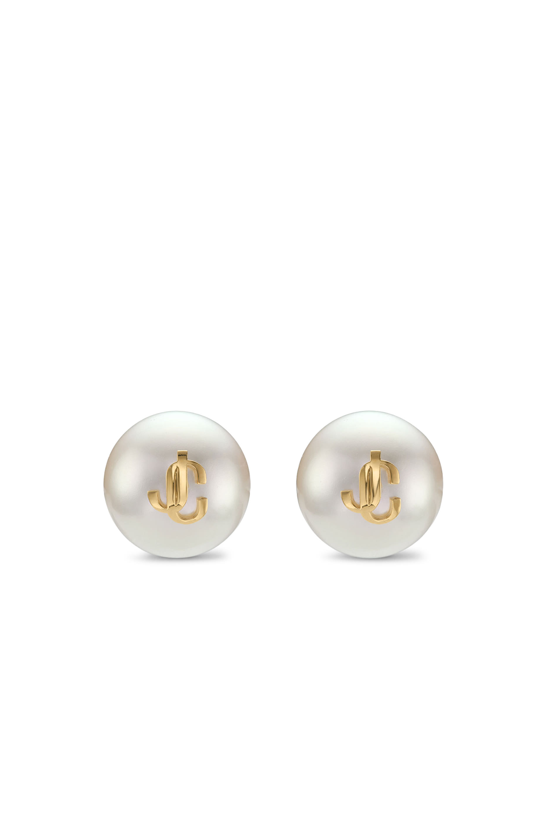 Maxi Pearl Stud Earrings, Metal & Pearl