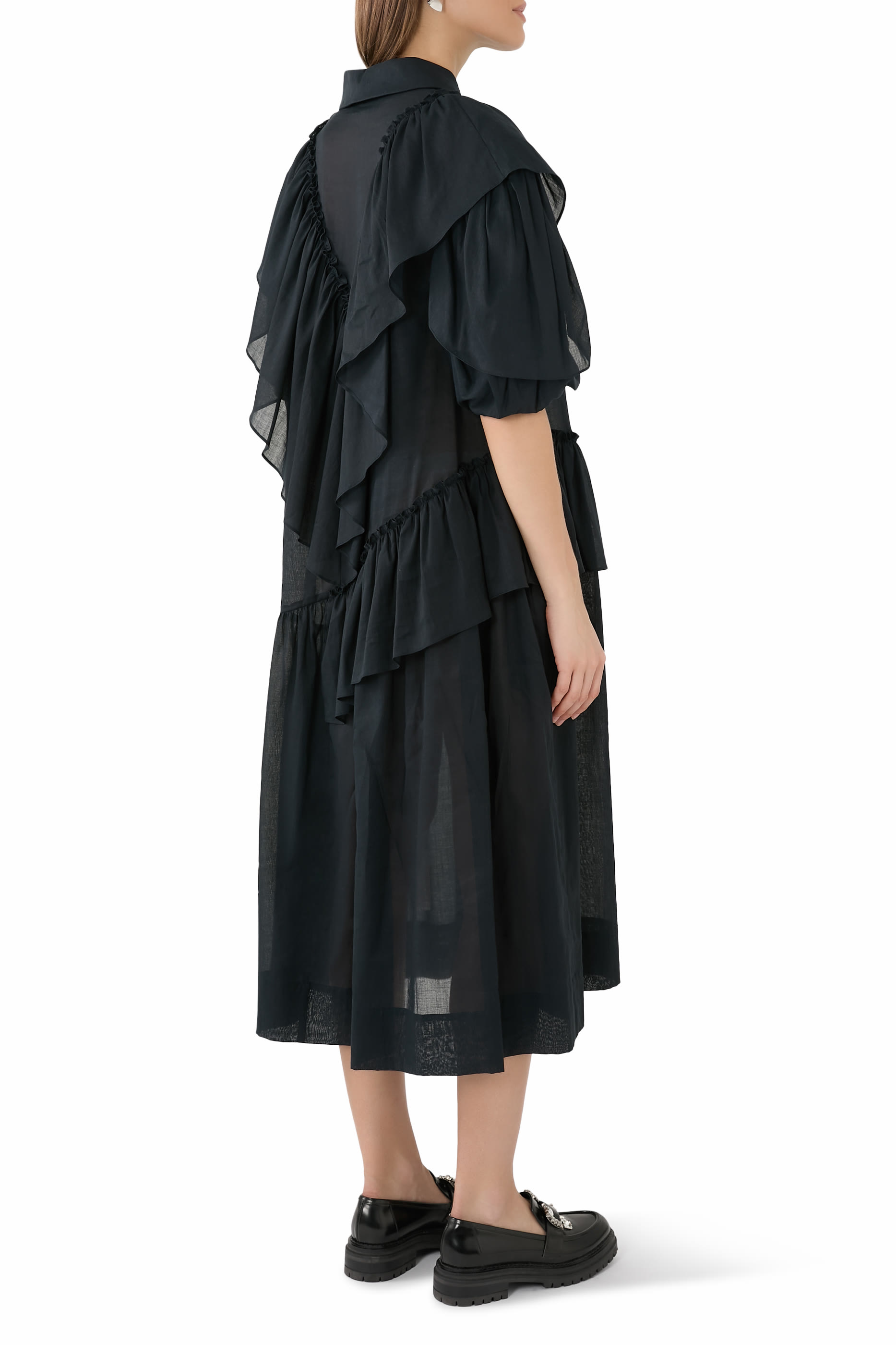 Petal Sleeve Ruffle Dress