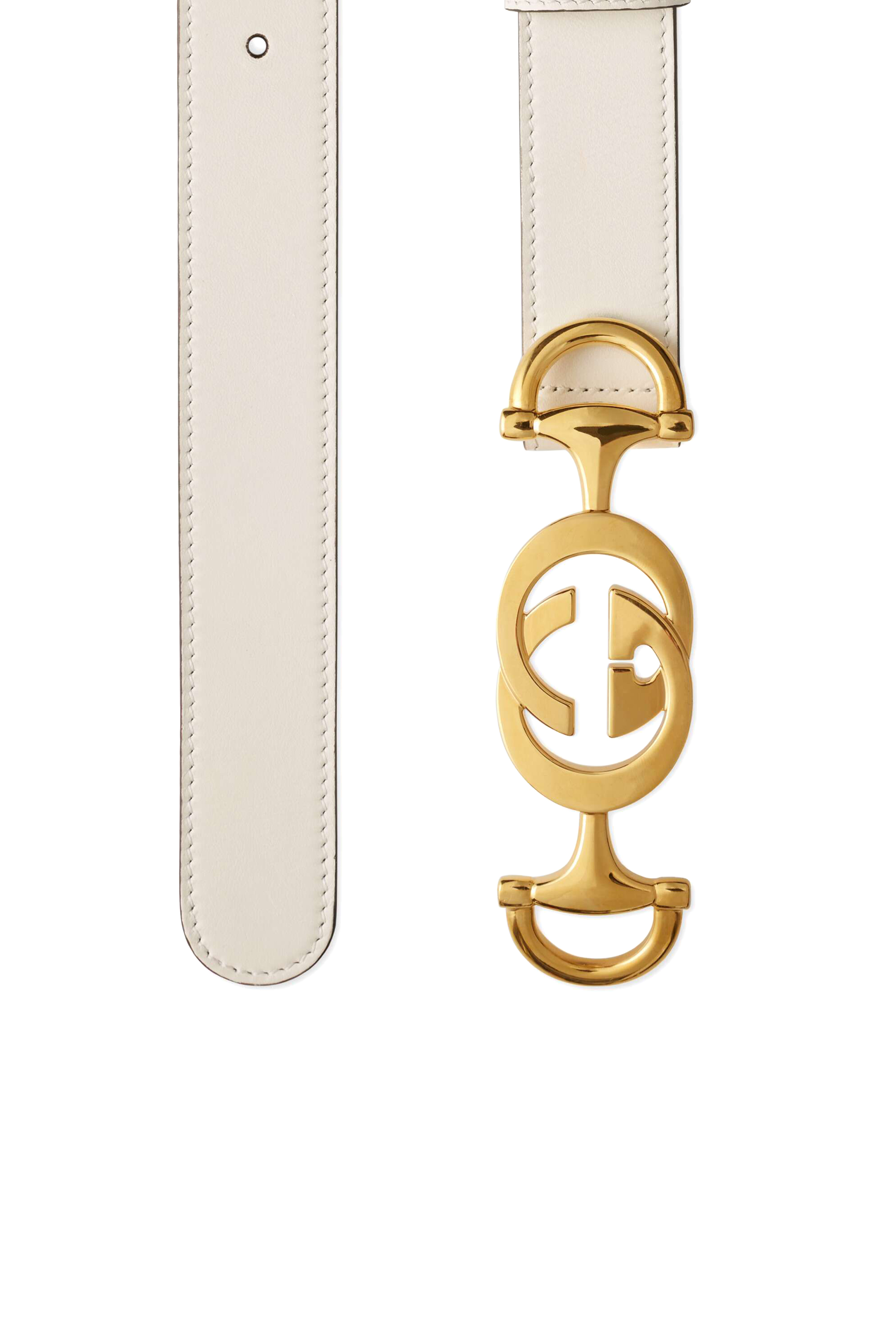 Horsebit-Buckle Leather Belt